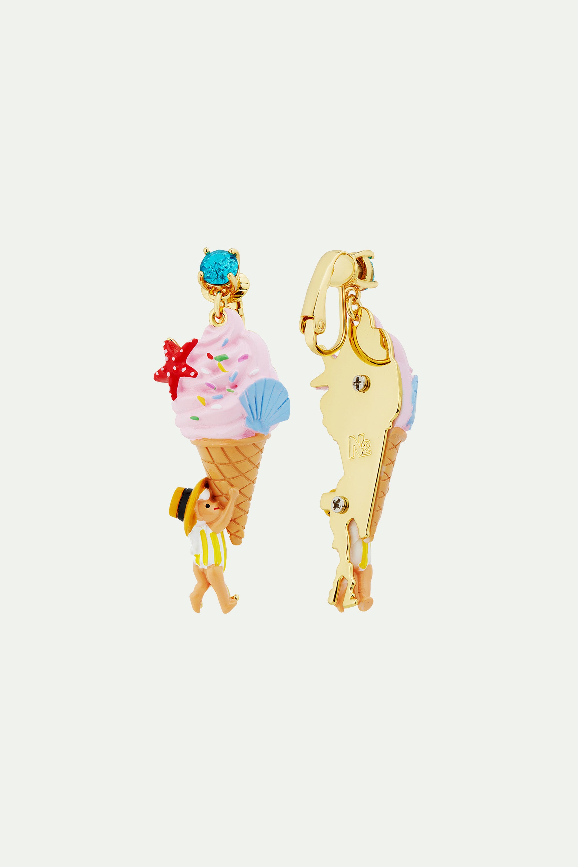 Gelato, seashell and garden gnome earrings