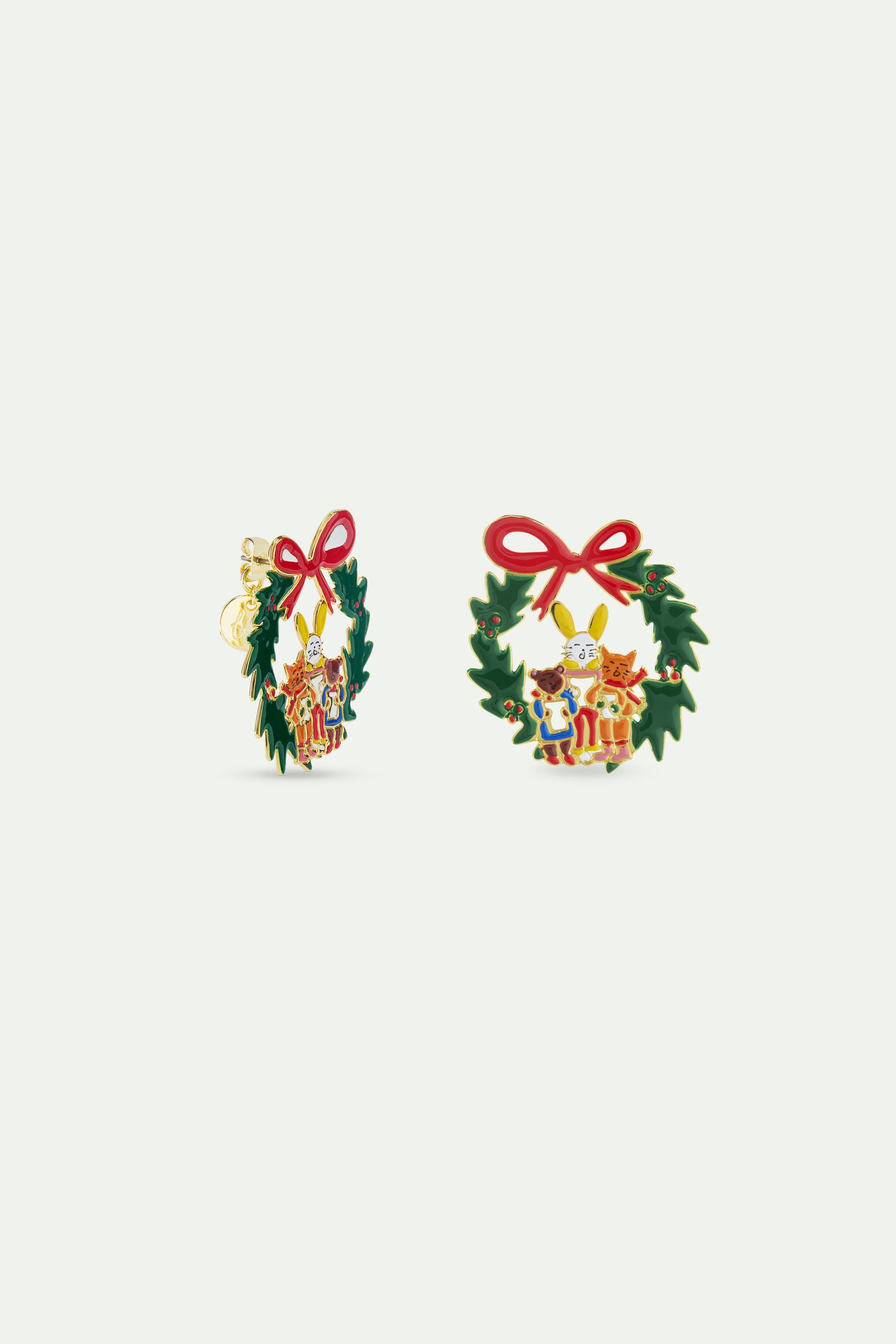 Wreath and christmas carols earrings