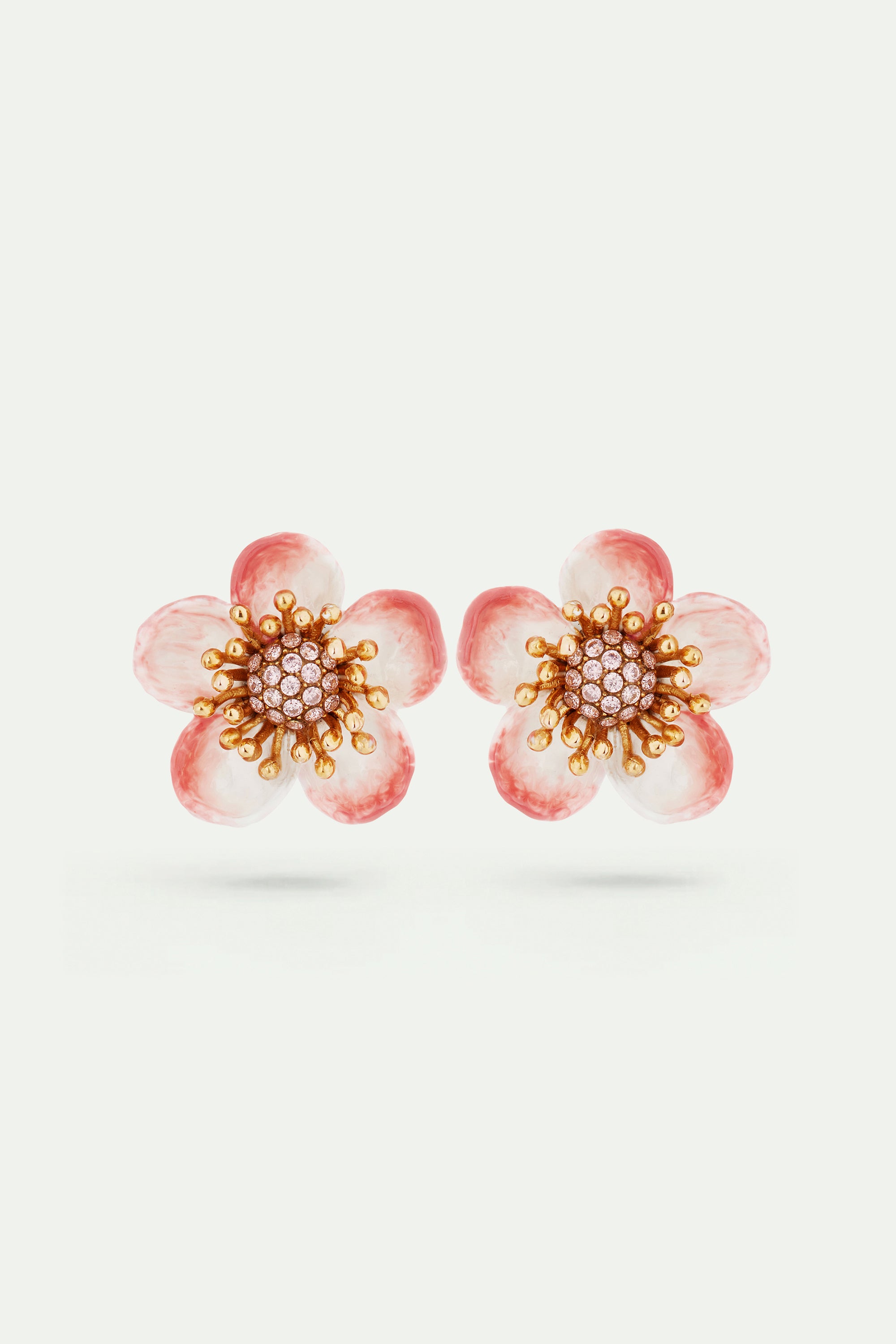 Apple blossom clip-on earrings