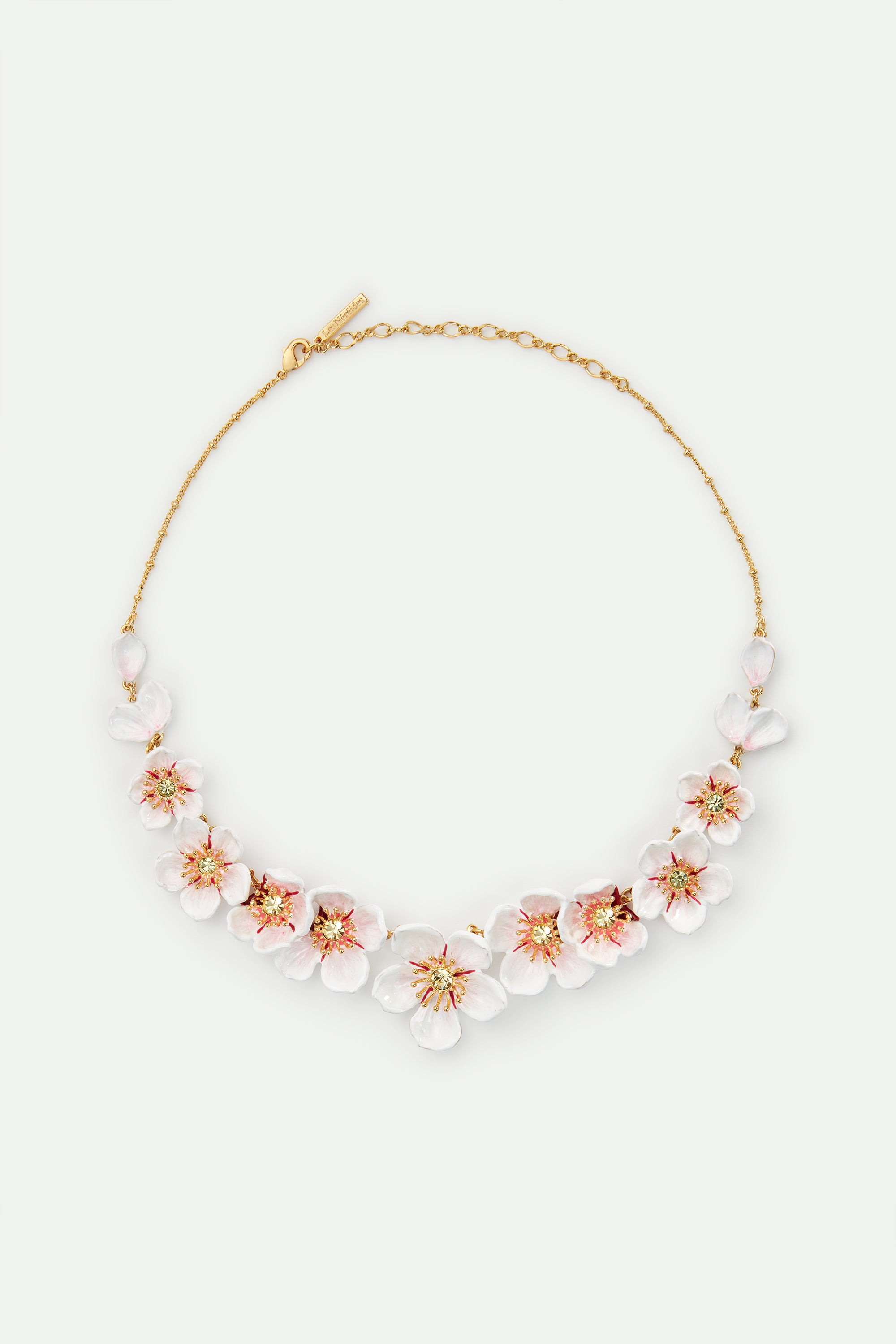 White cherry blossom statement necklace