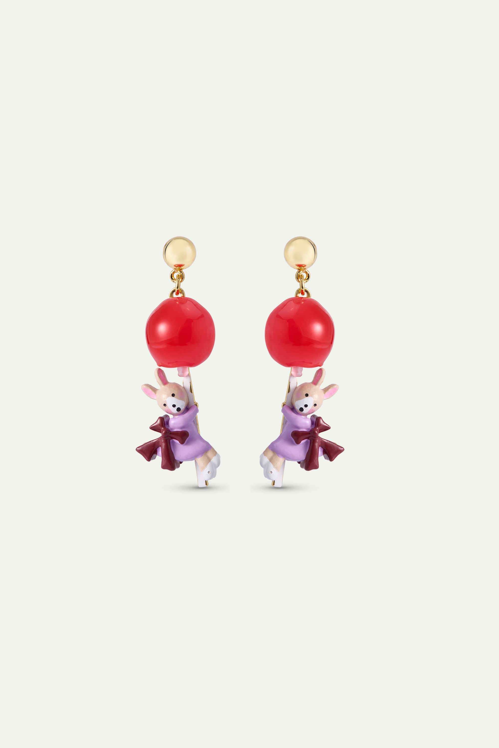 Rabbit Gretel and red lollipop earrings