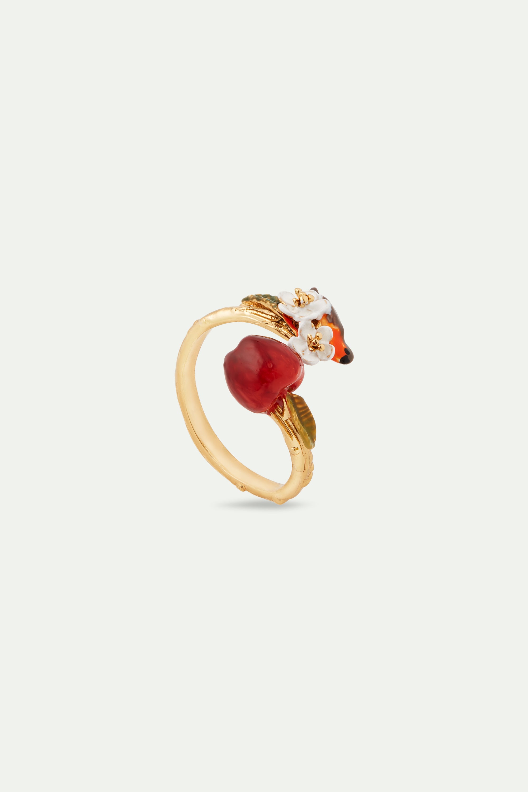 Robin and apple adjustable ring