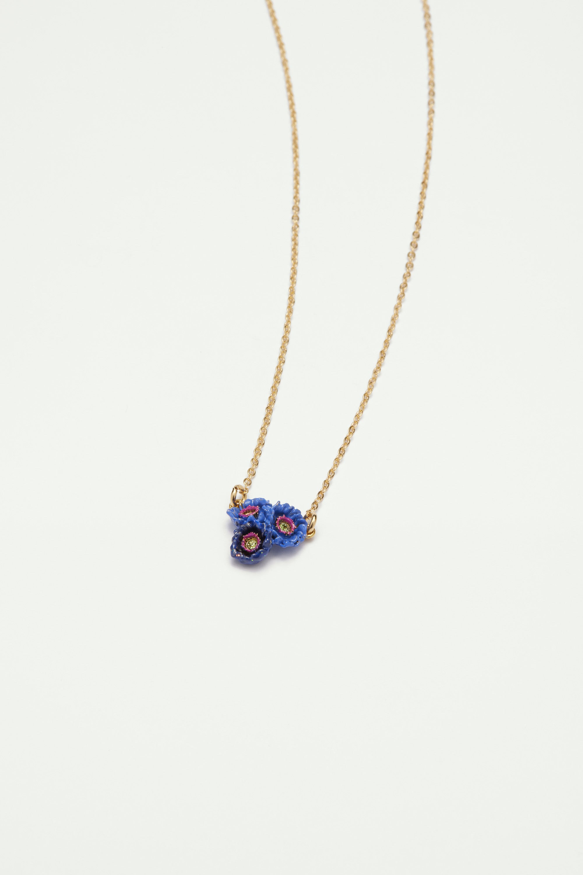 Anemone flower pendant necklace