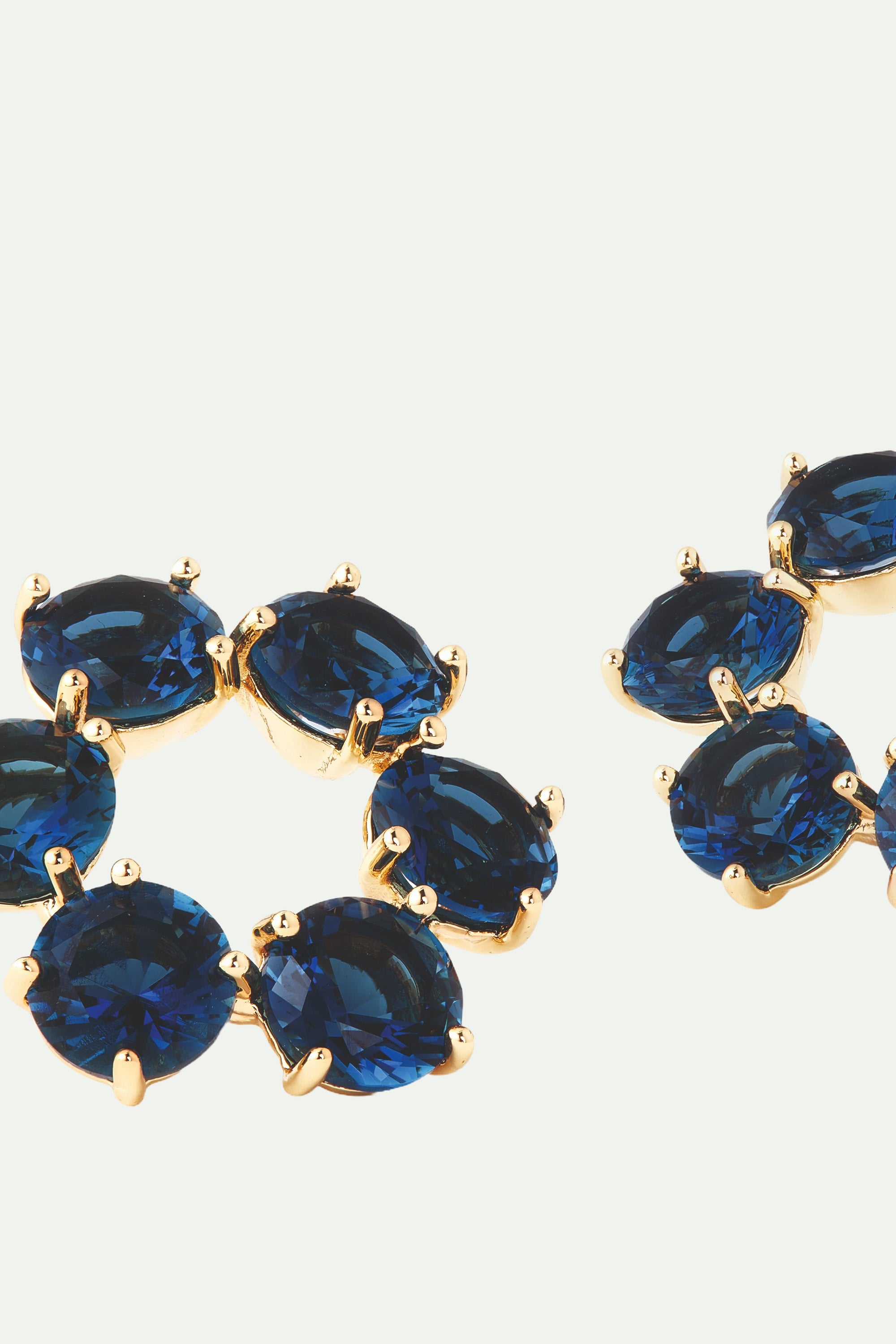 Ocean blue diamantine 6 stone post earrings