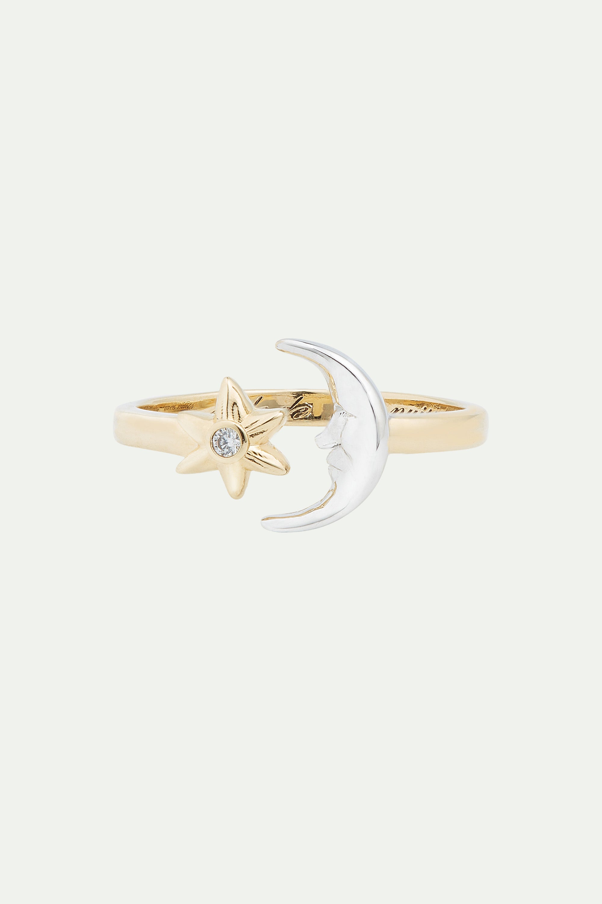 Moon and star adjustable ring