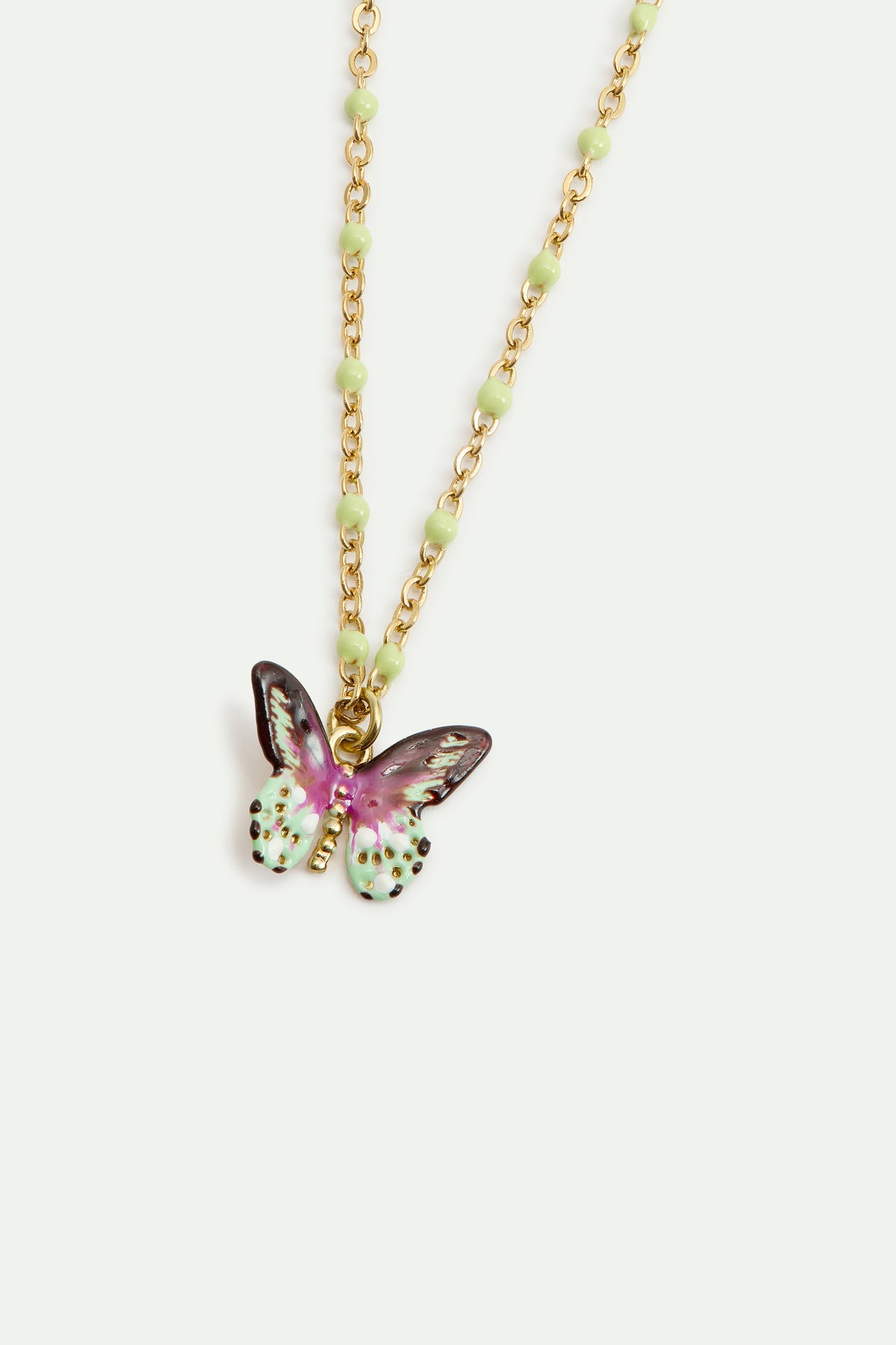 Green and purple butterfly bracelet