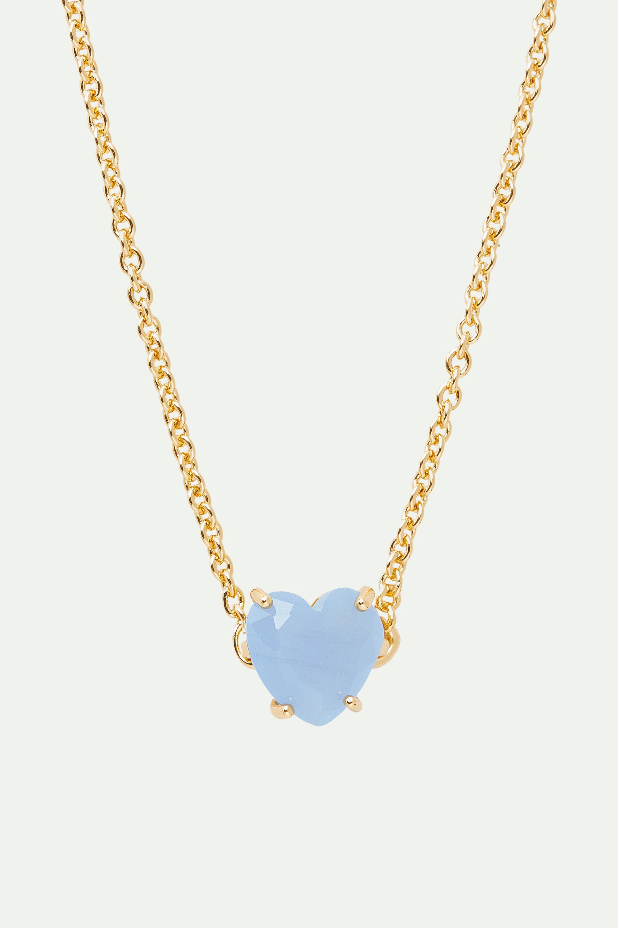 Sky blue Diamantine heart pendant necklace