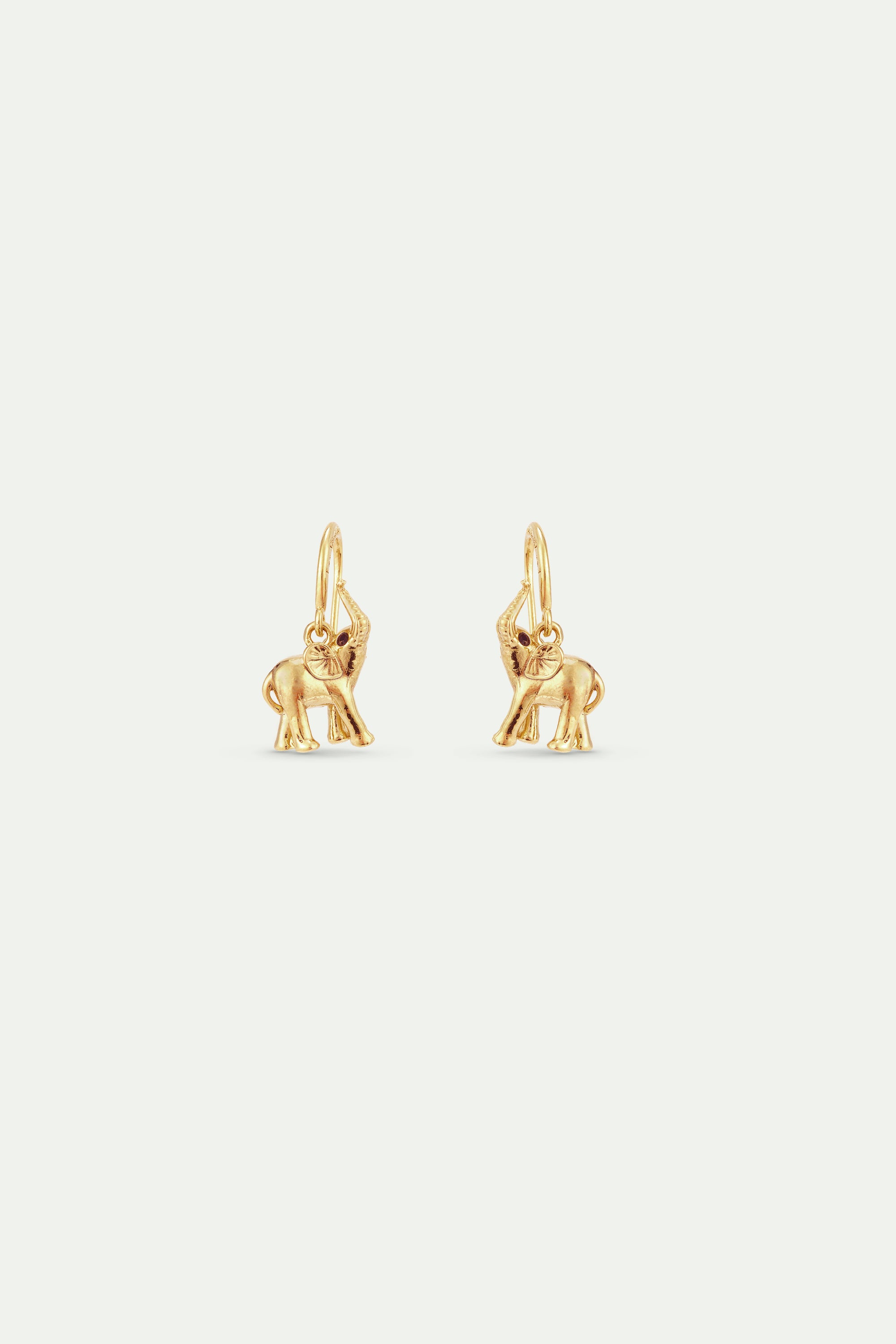 Golden elephant hook earrings