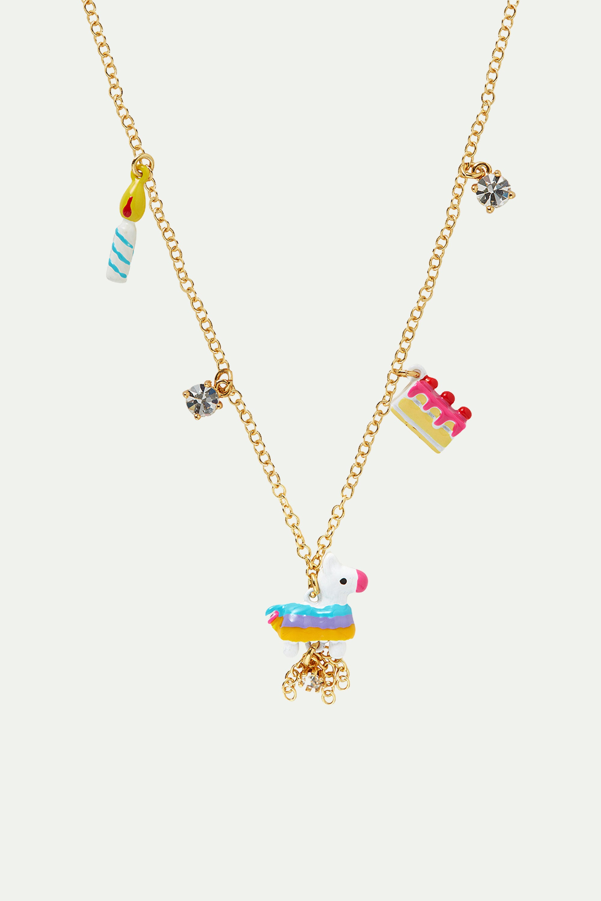 Piñata party multi elements pendant necklace