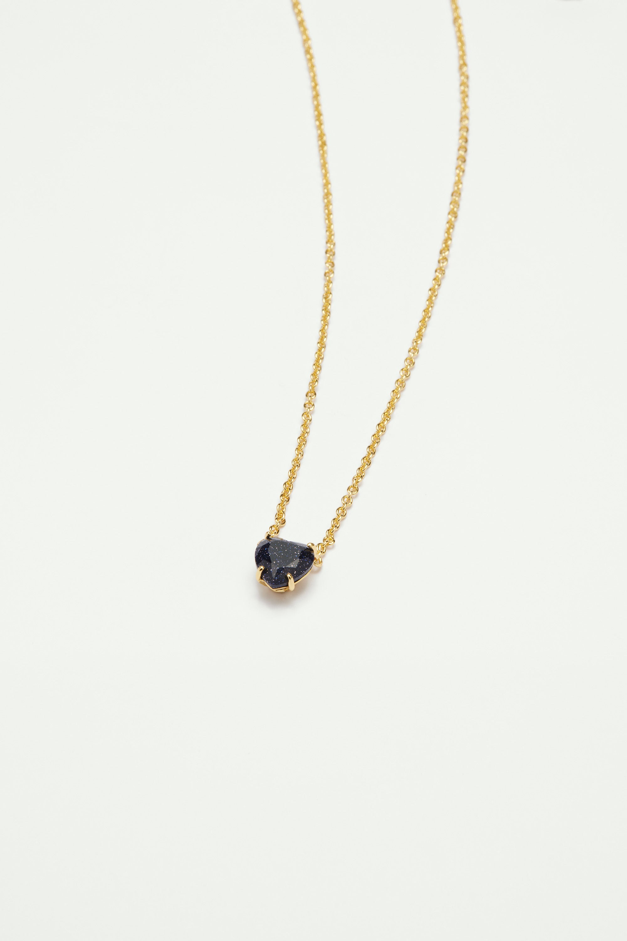 Deep Sparkling Blue Heart Stone La Diamantine Pendant Necklace