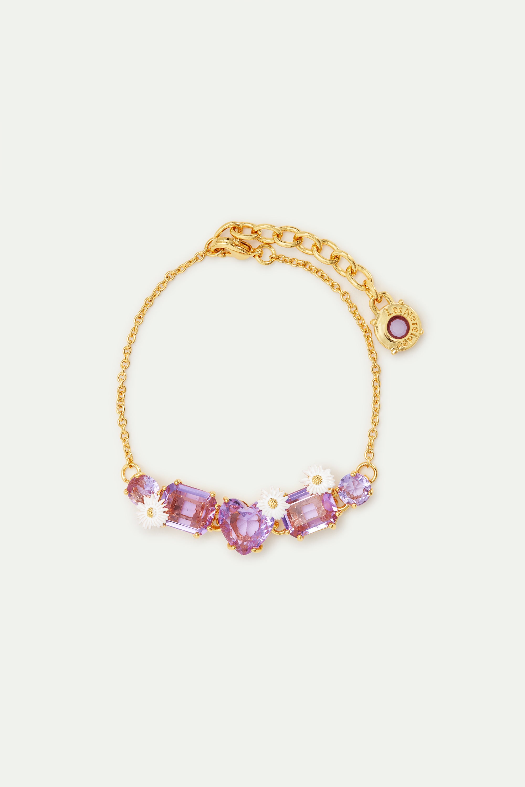 Lavender Diamantine five stone fine bracelet