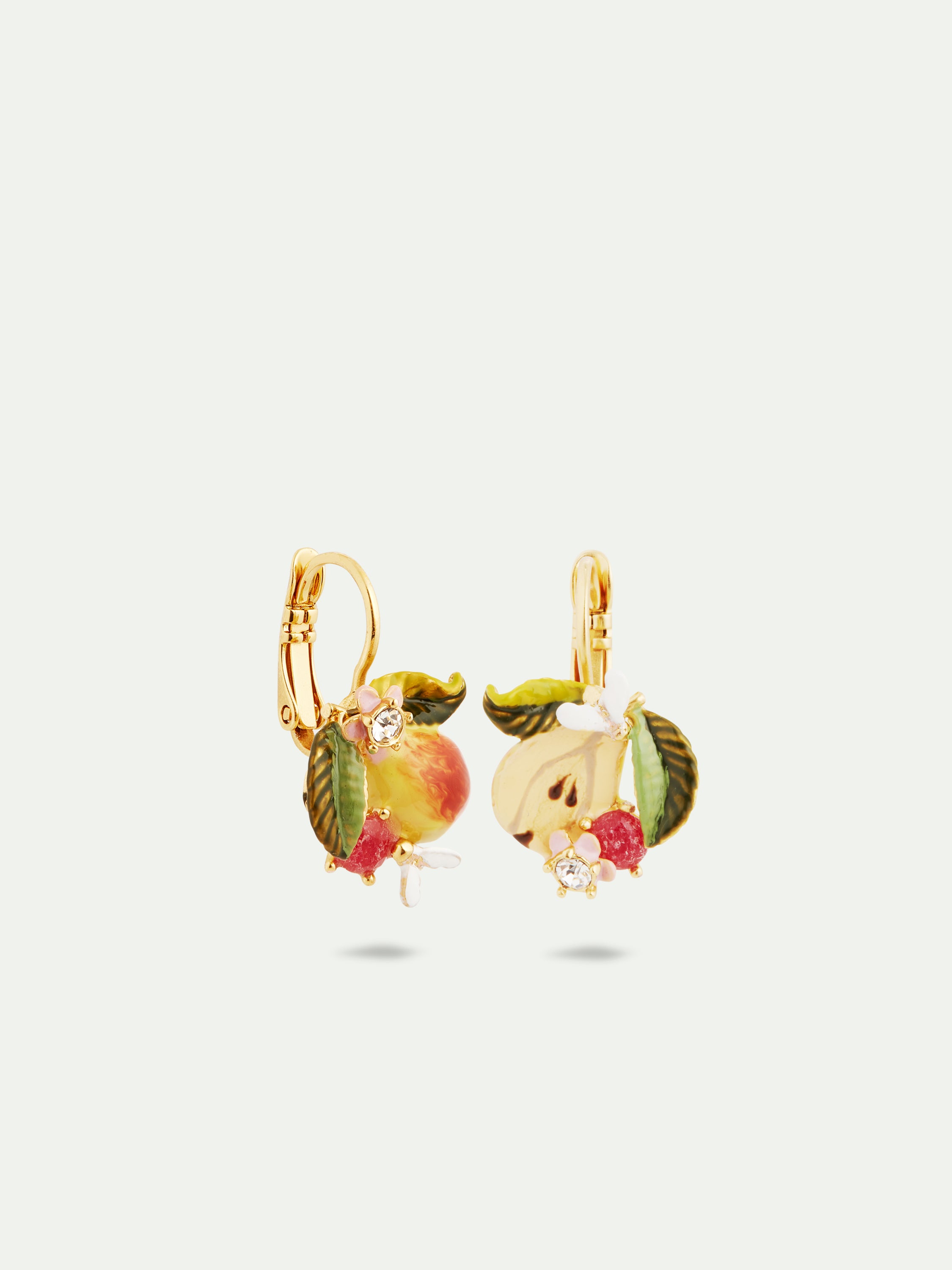 Pear and faceted glass sleeper earrings