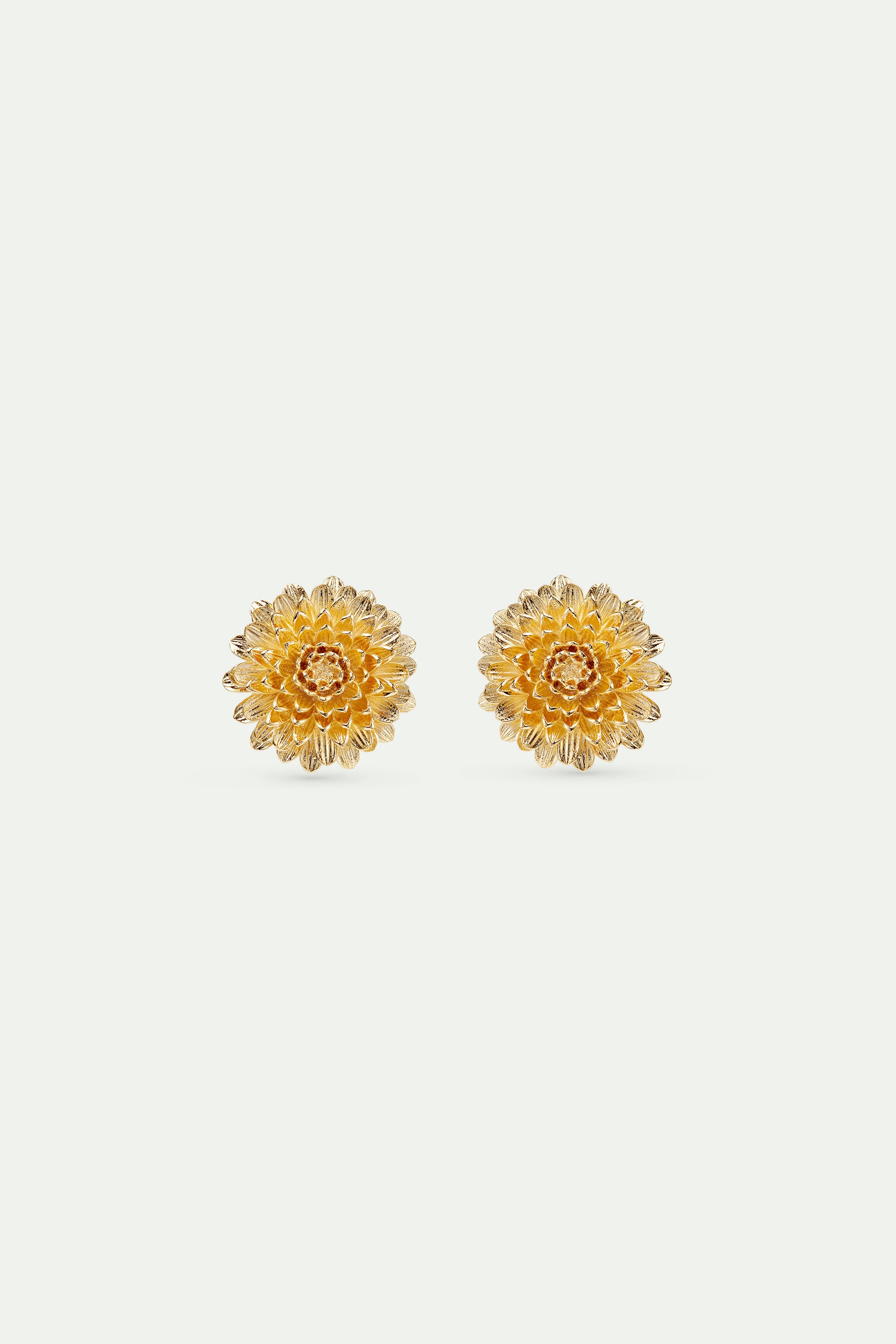 Golden dandelion post earrings