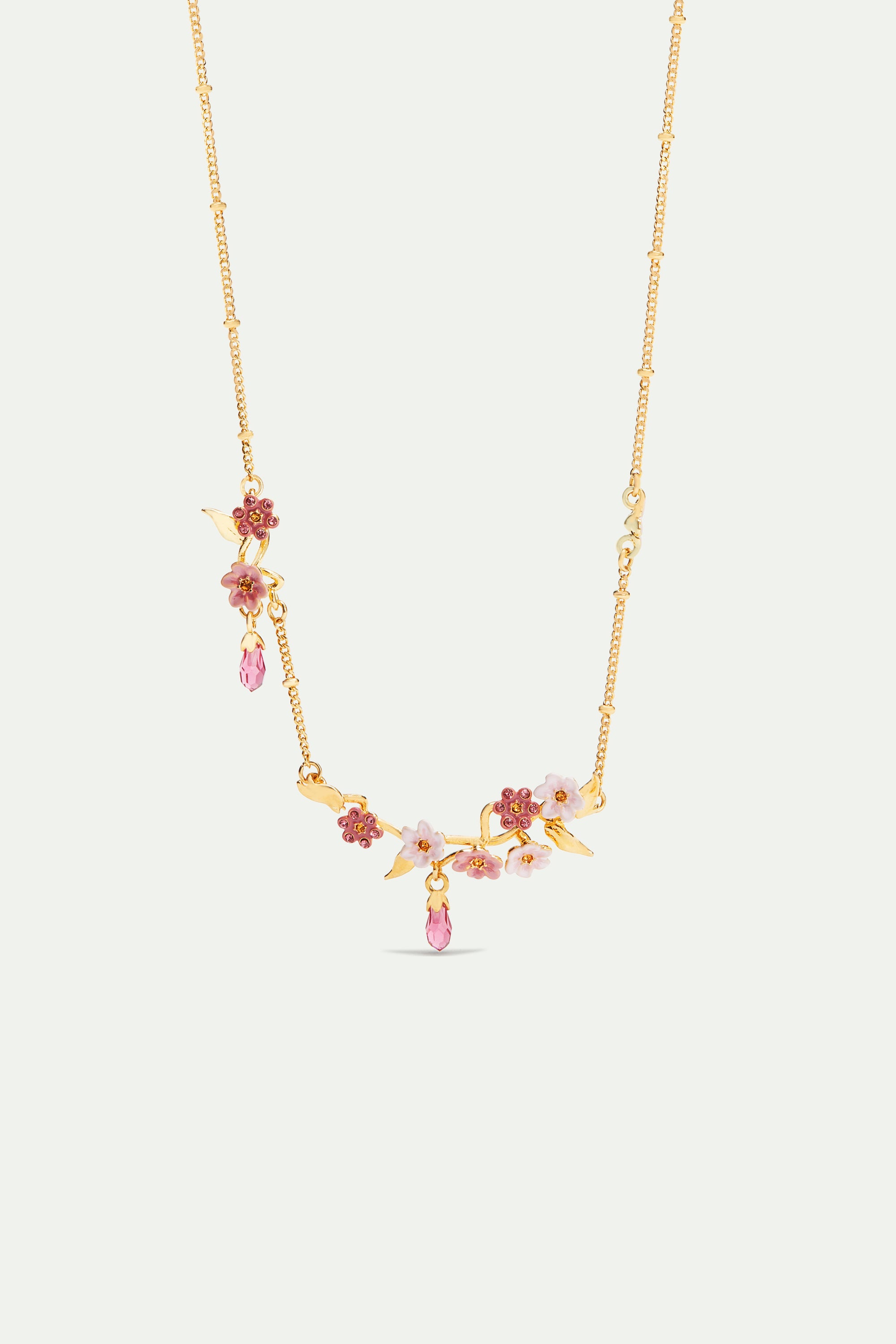 Pink jasmine flower Statement necklace