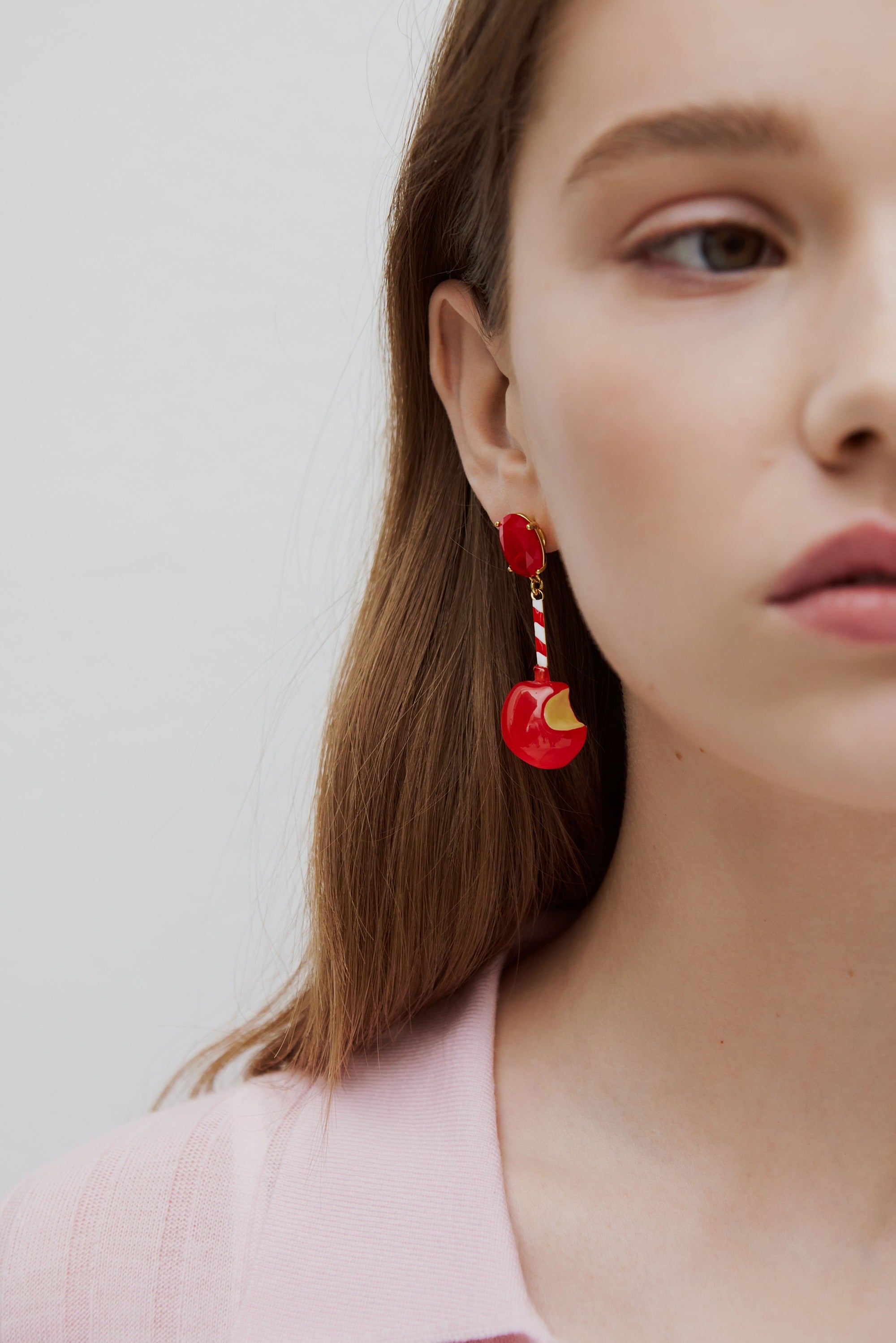 Toffee apple earrings