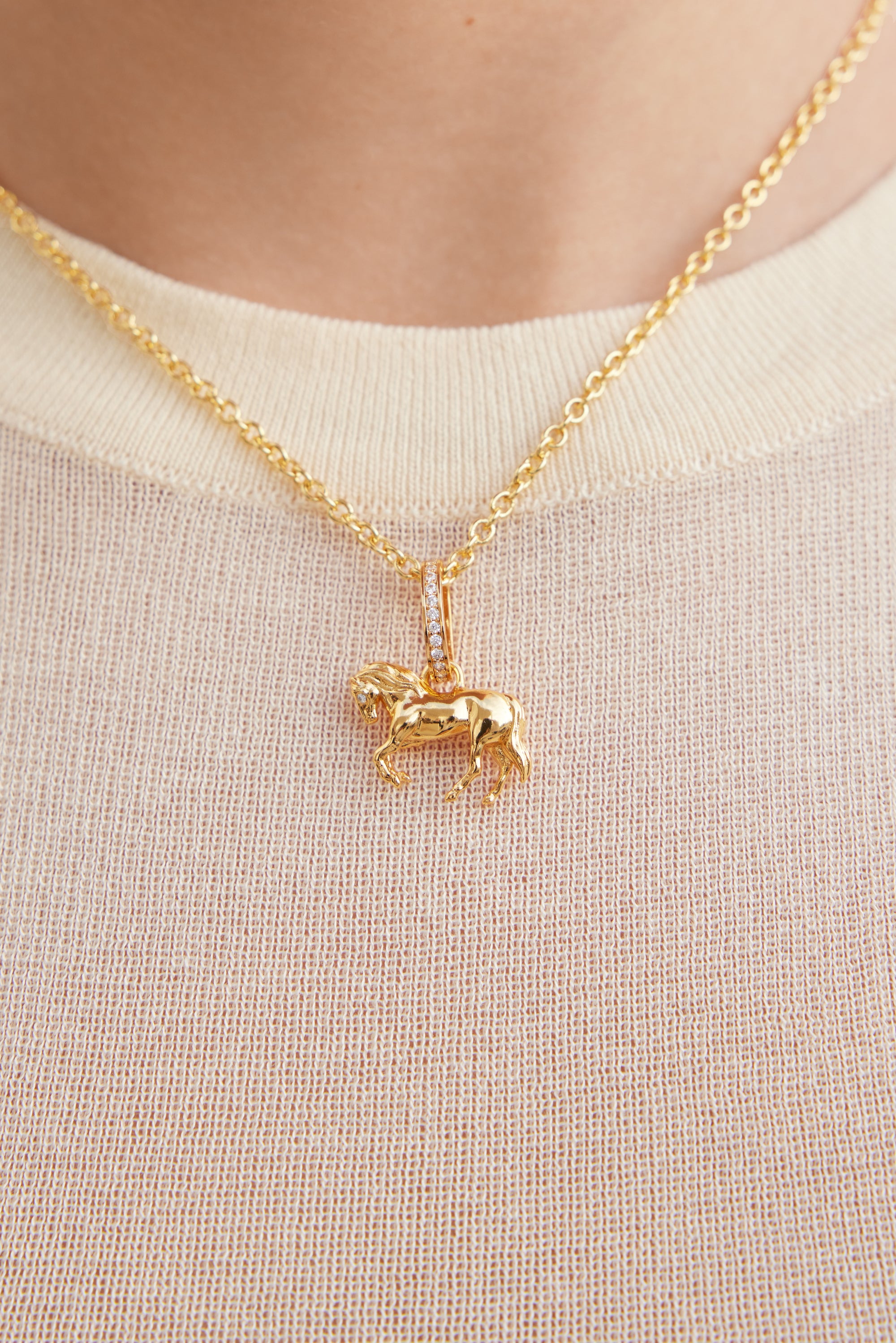 Golden horse pendant, passion and curiosity