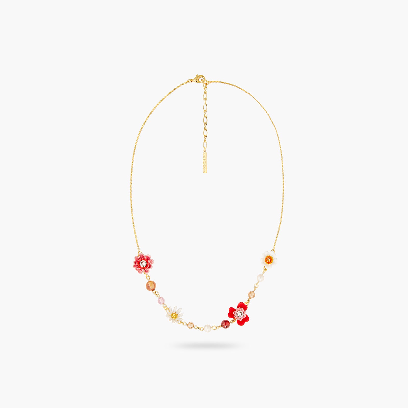 Anemone and gerbera thin necklace