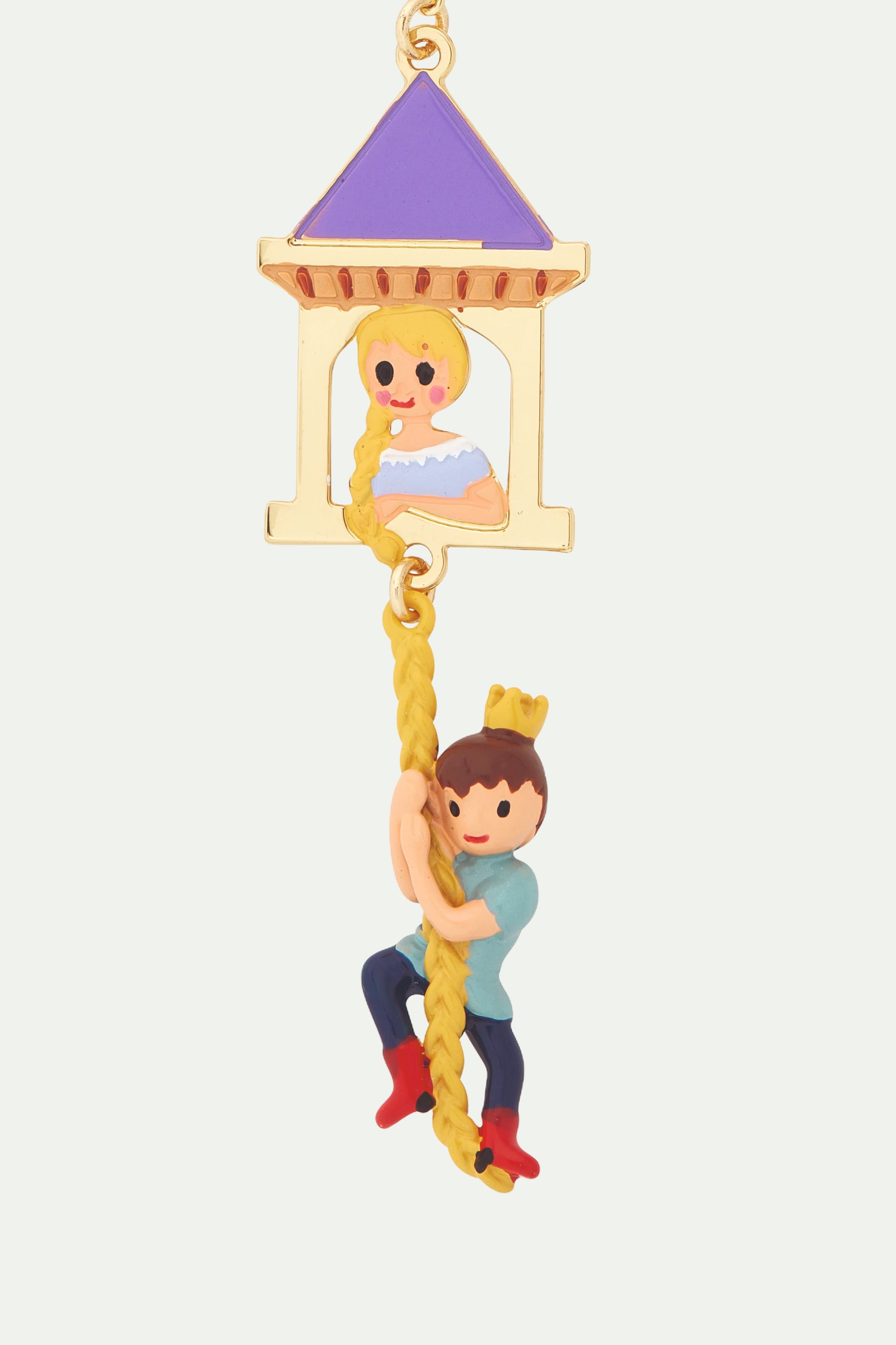 Enchanted hair princess and prince pendant necklace