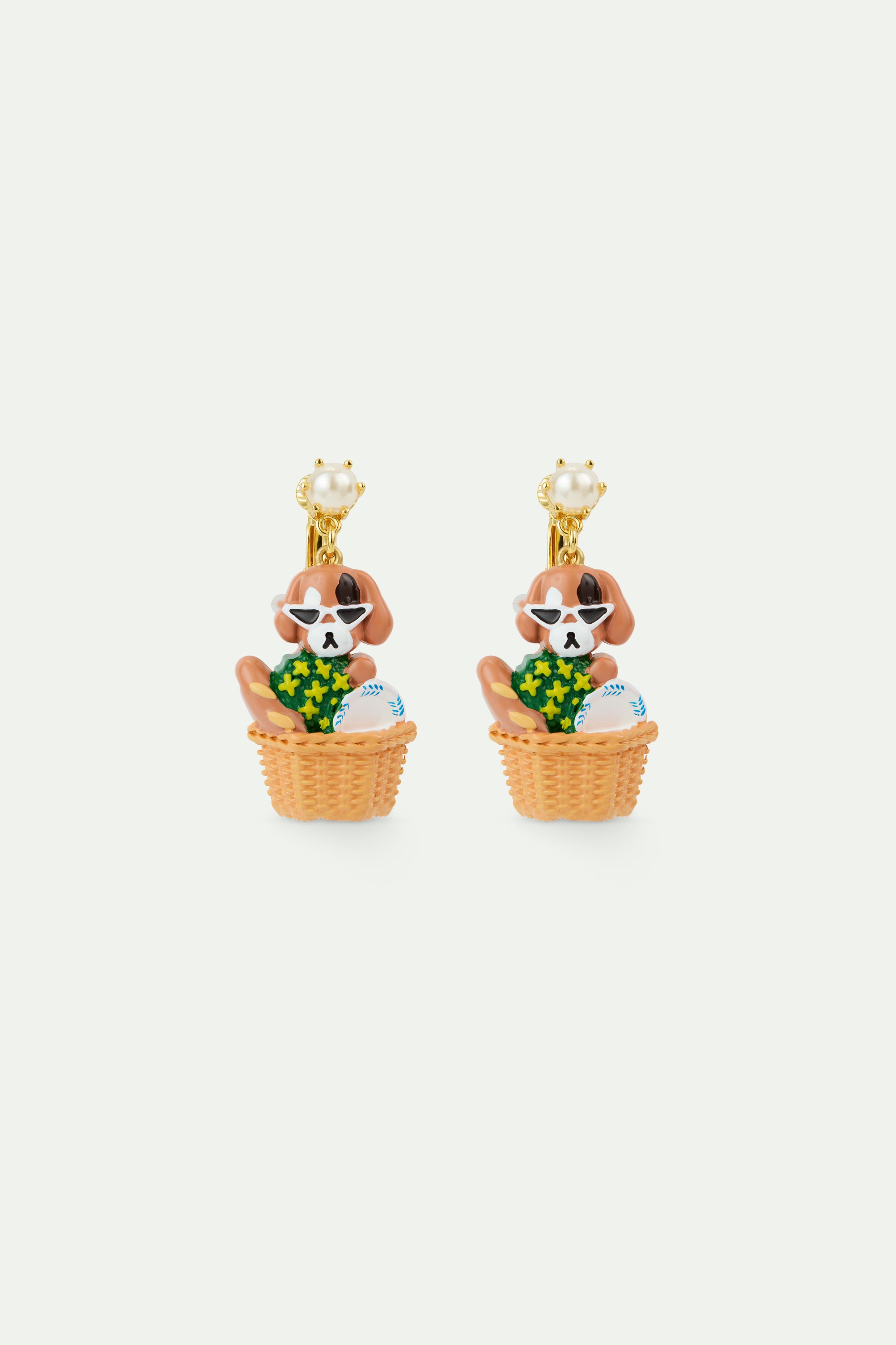 Dog and picnic basket earrings