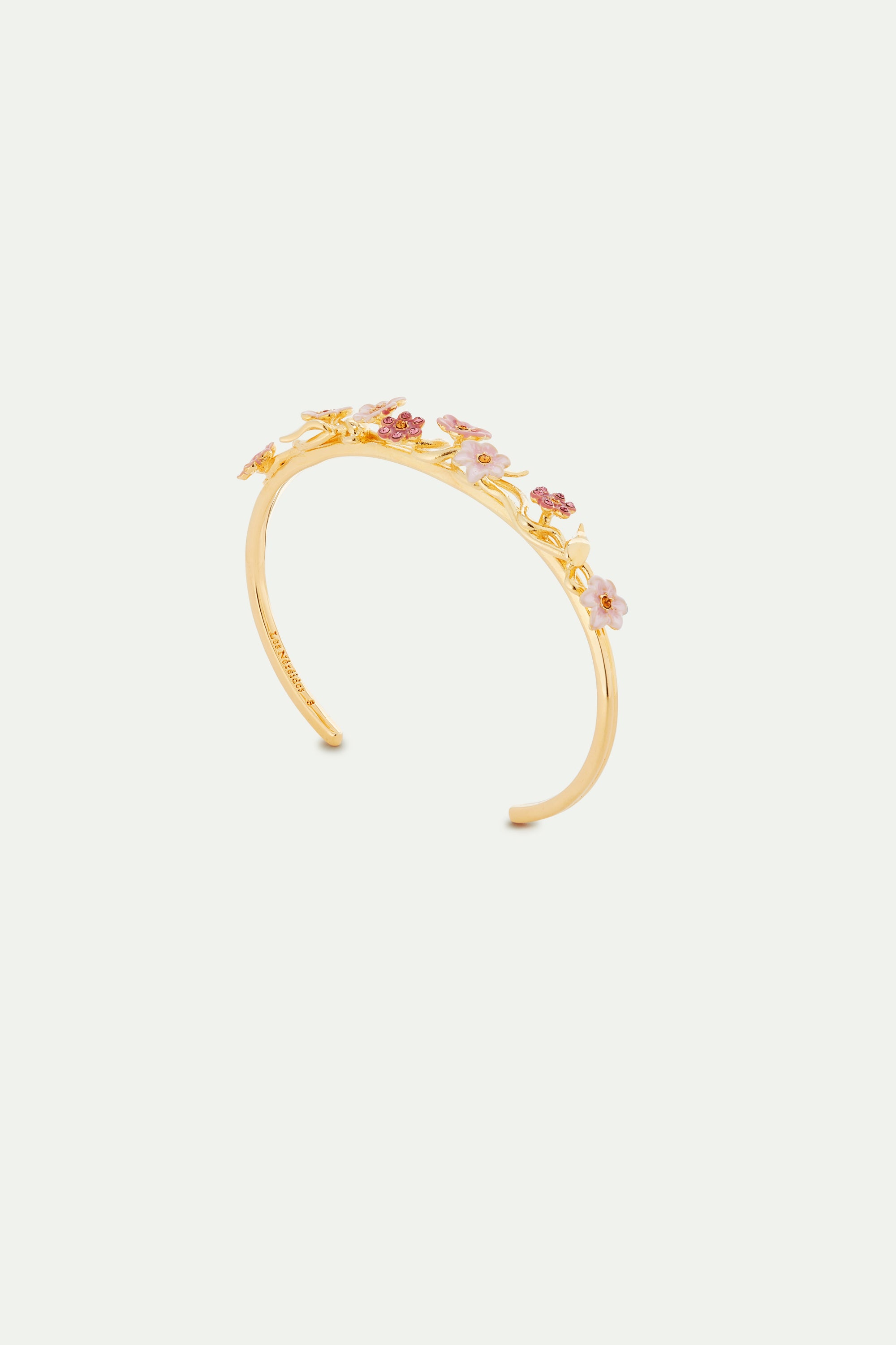 Pink jasmine flower Cuff bracelet