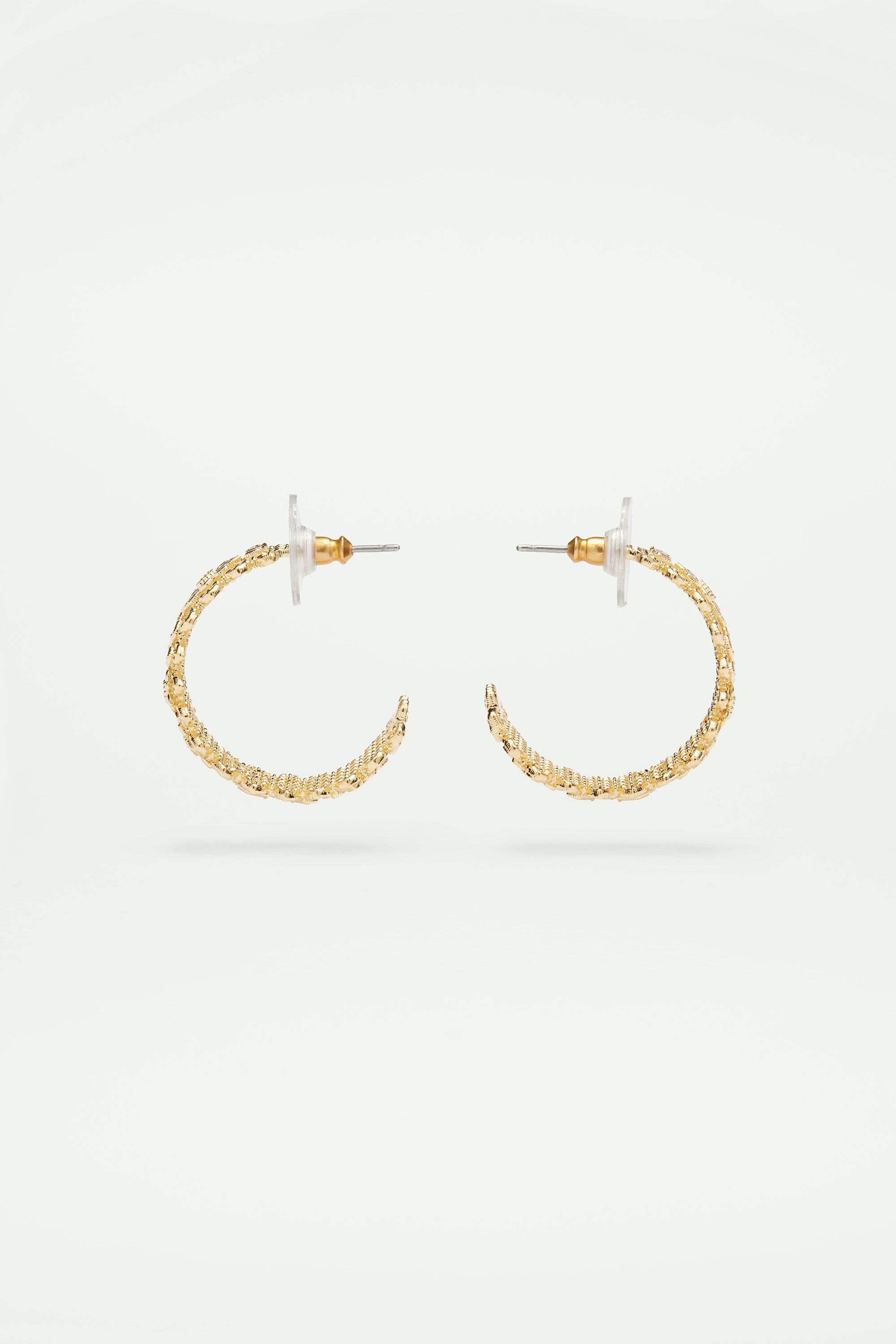 Gold thread hoop earrings
