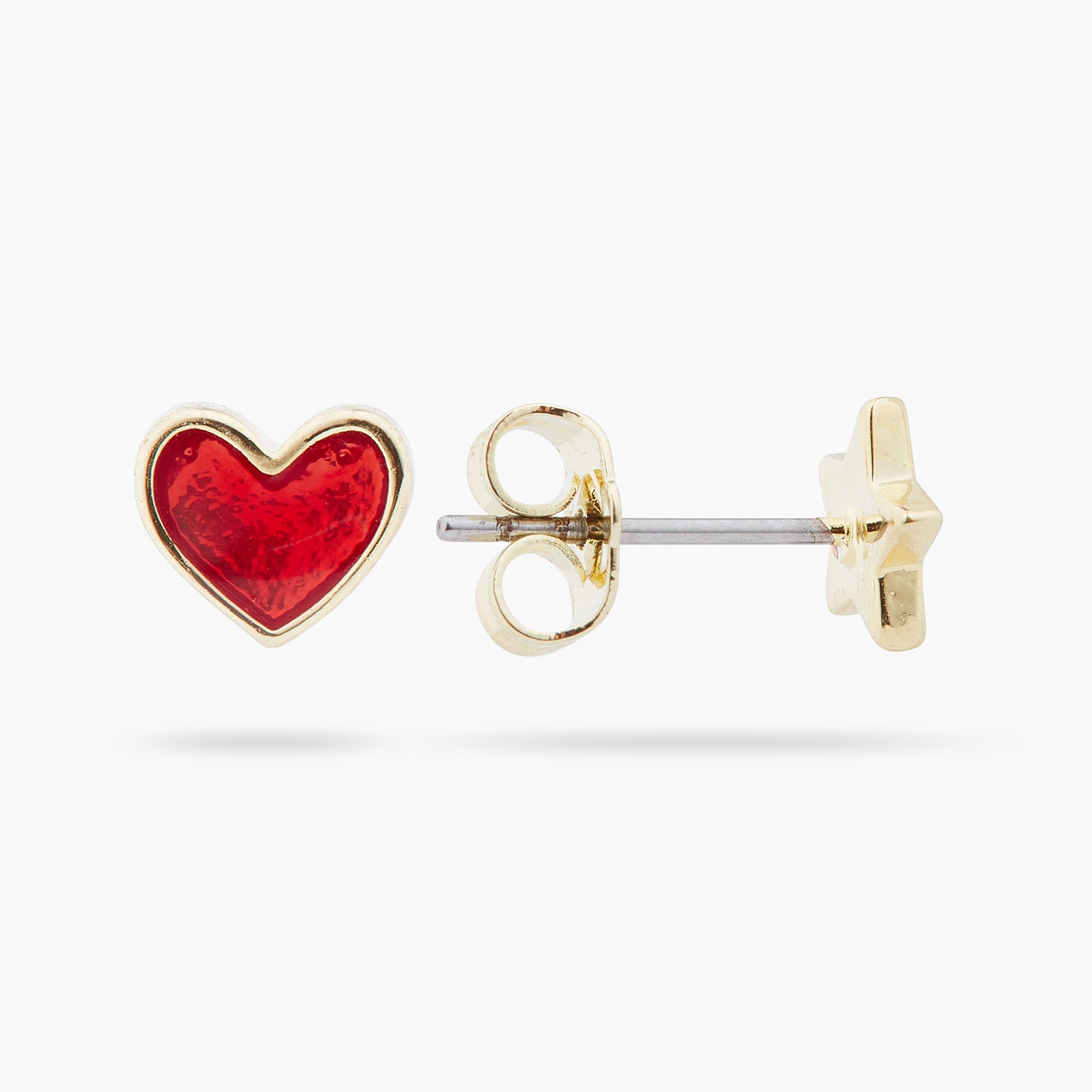 Heart and star asymmetrical post earrings