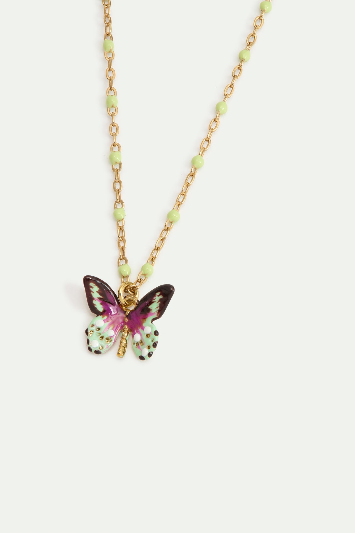 Green and purple butterfly bracelet