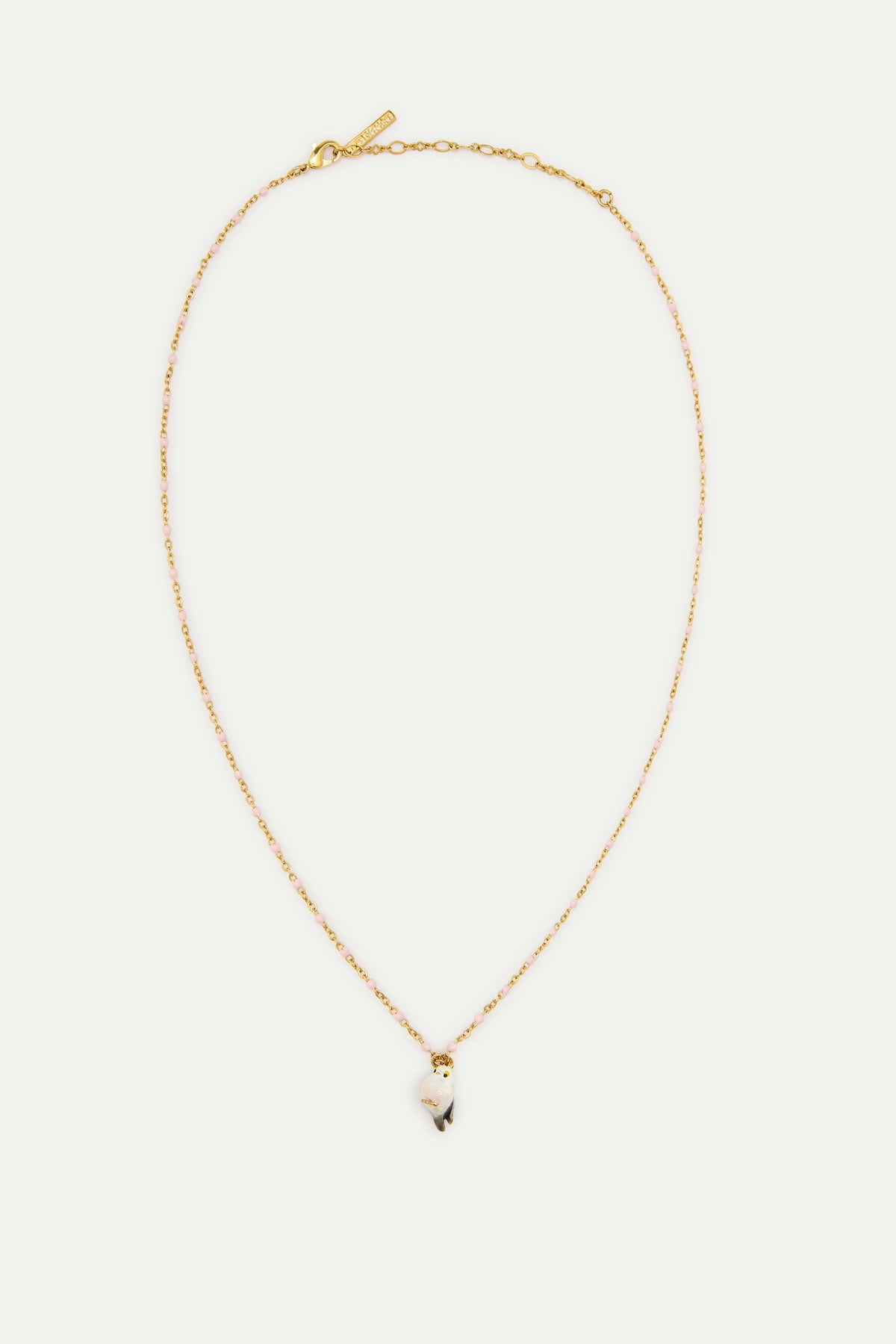 White Long-tailed Tit pendant necklace