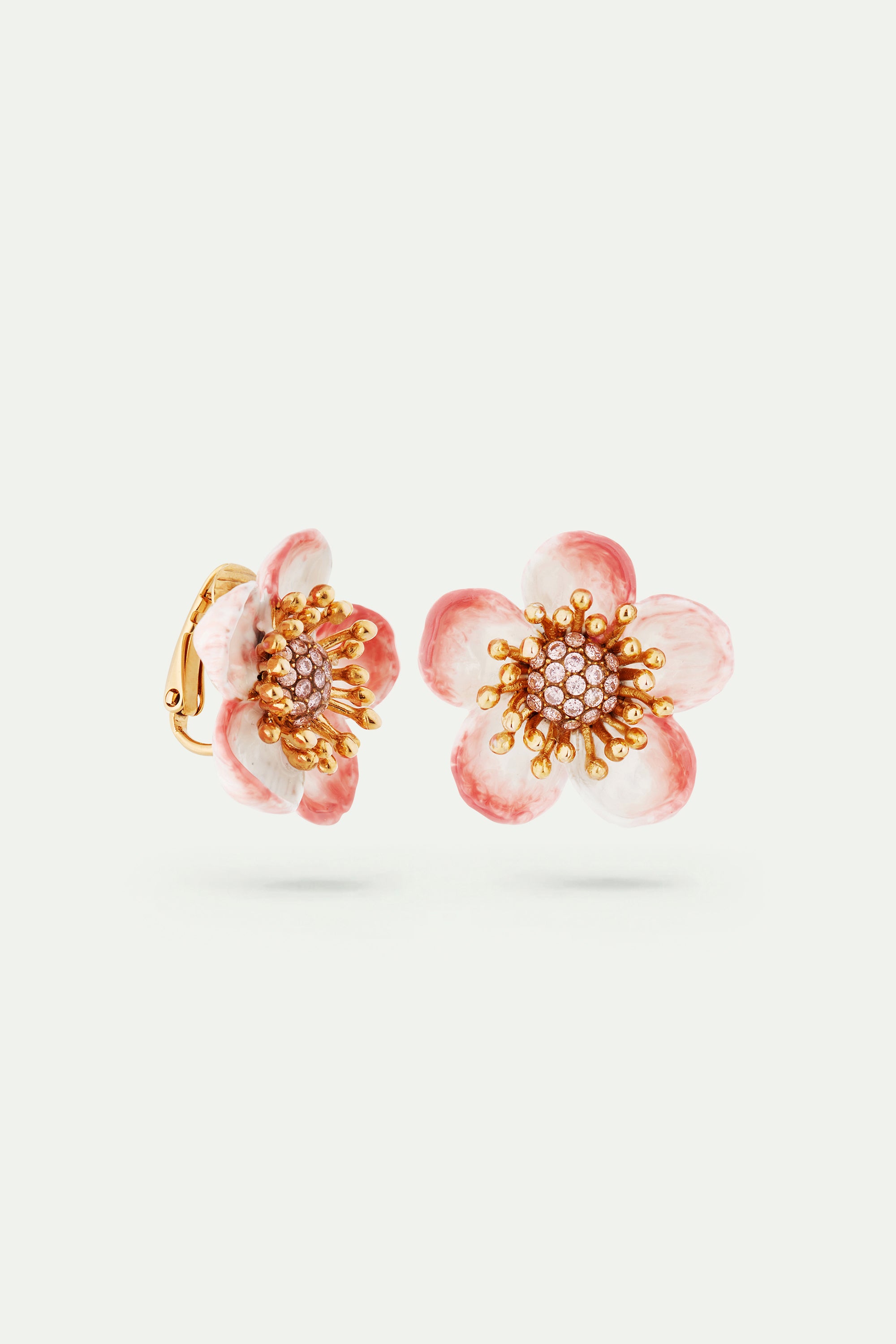 Apple blossom clip-on earrings