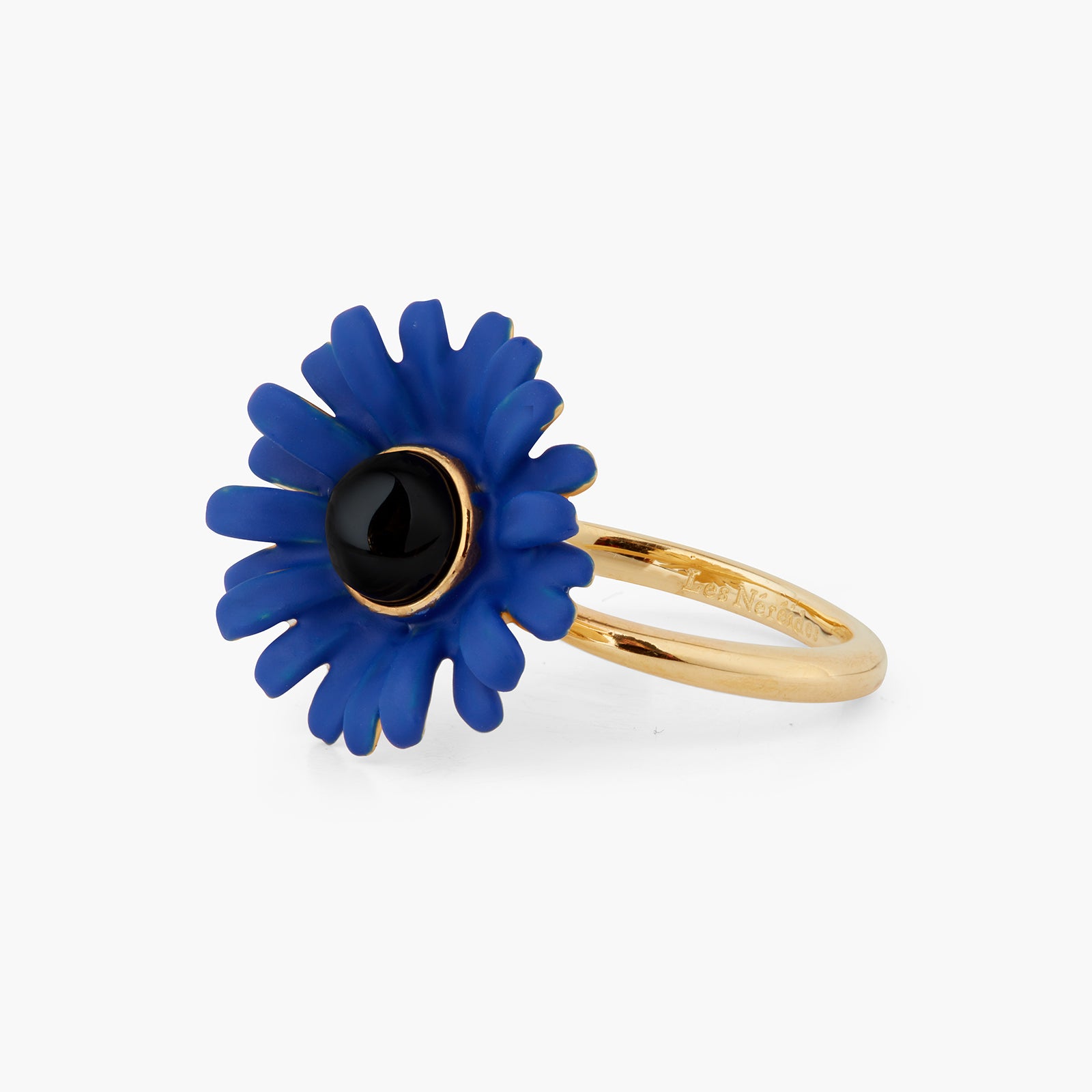 Cobalt blue gerbera adjustable ring