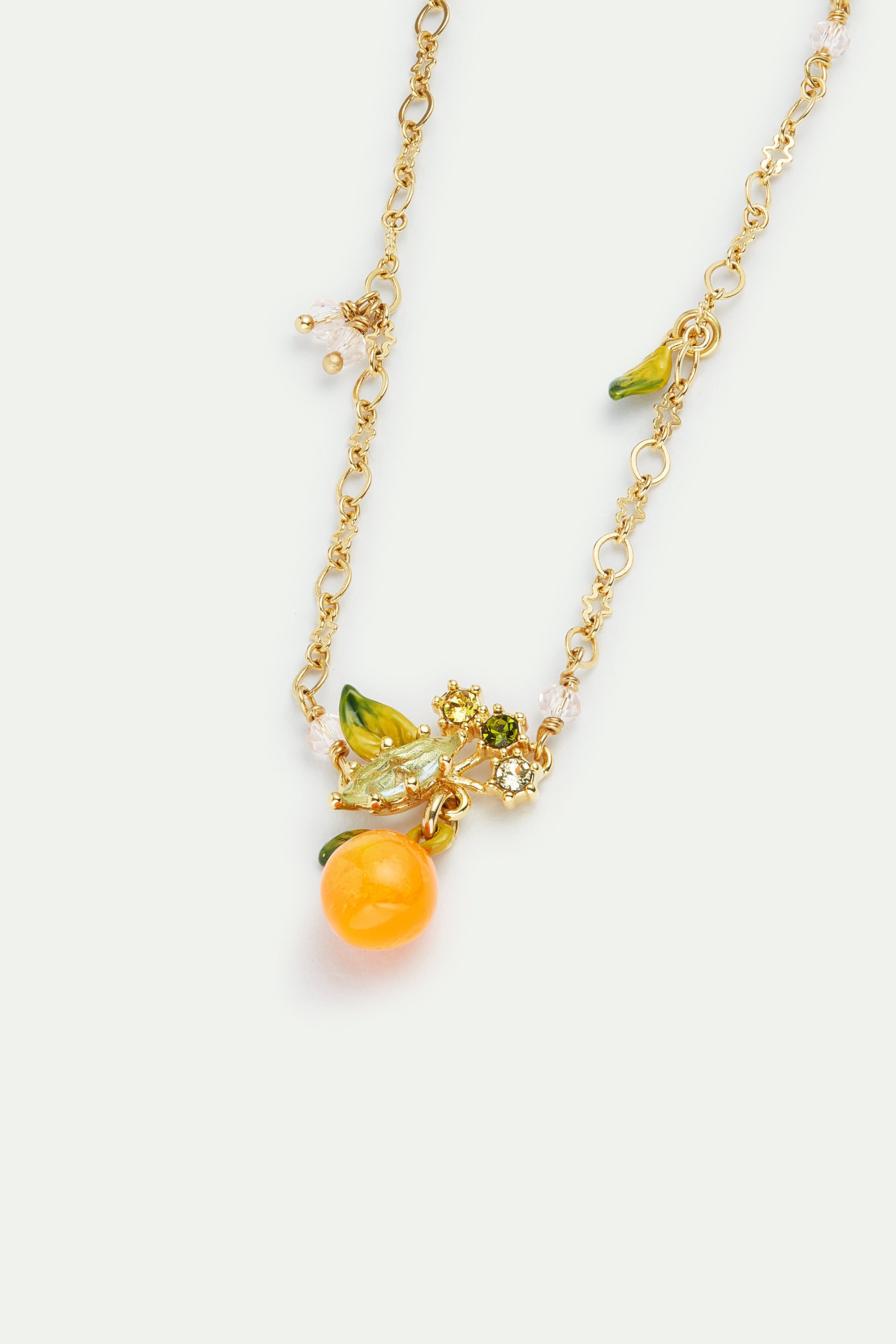 Orange and little leaves thin bracelet