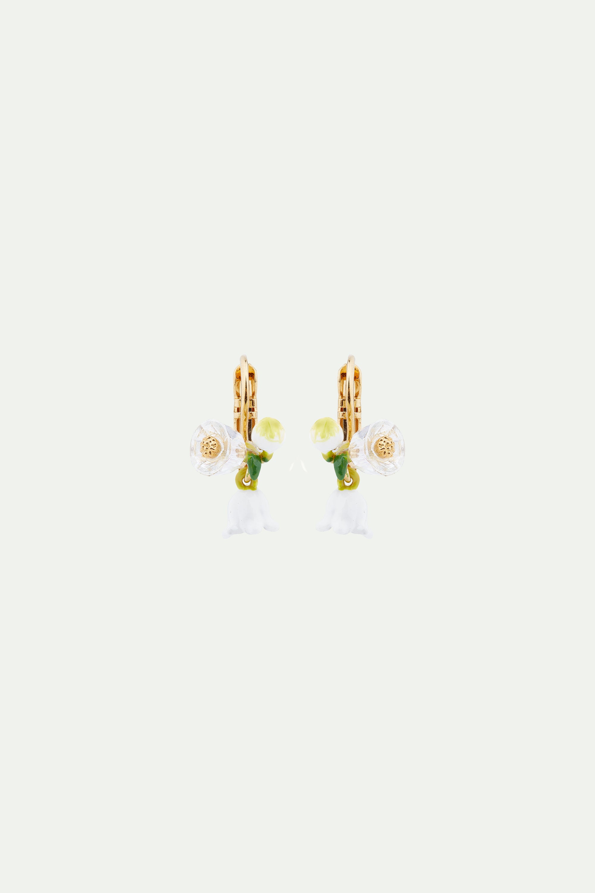 Lily of the valley sprig sleeper earrings
