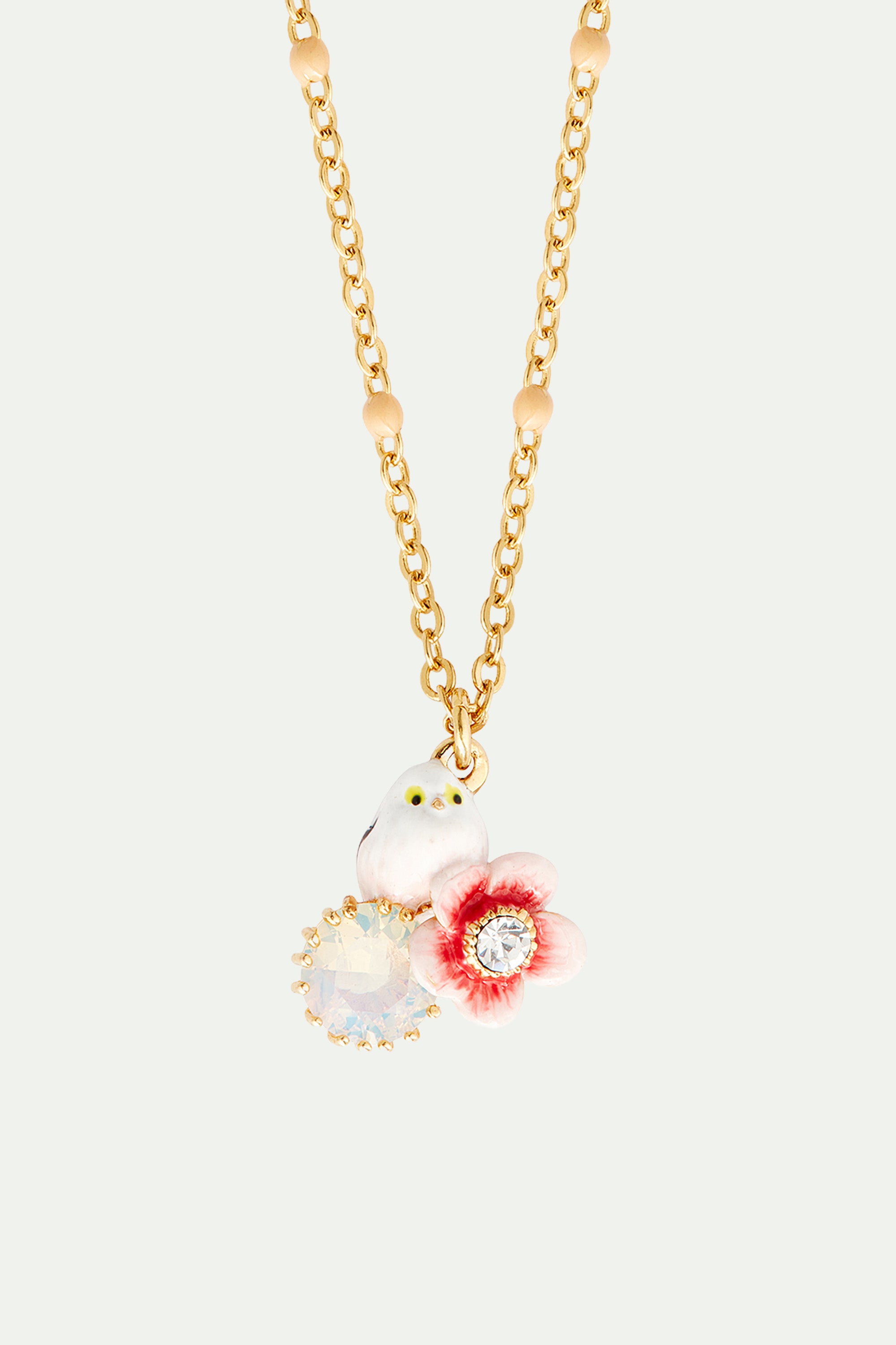 Rose hip and long-tailed tit necklace