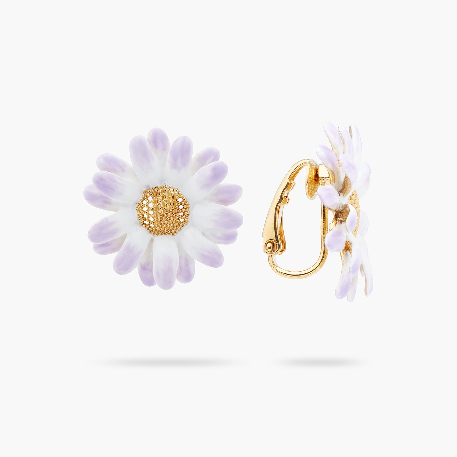 Aster flower clip-on earrings