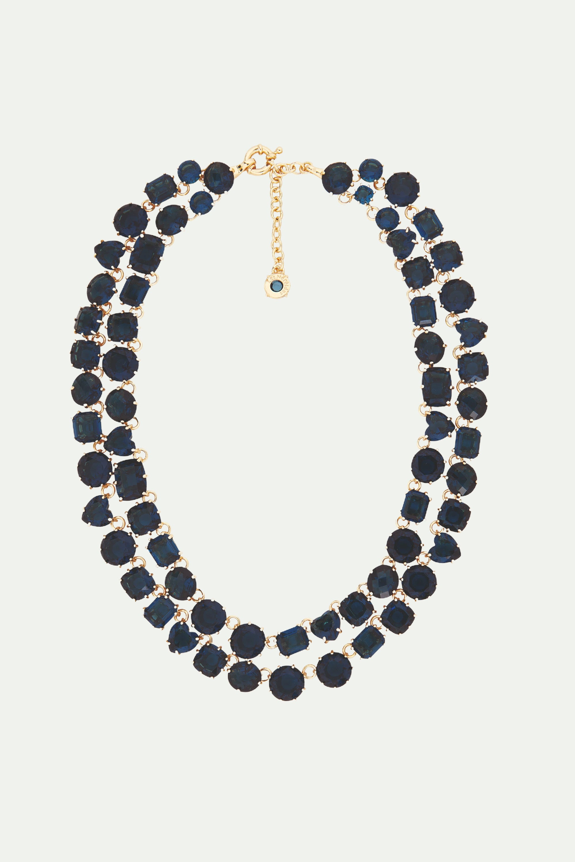 Ocean blue diamantine luxurious double-row necklace