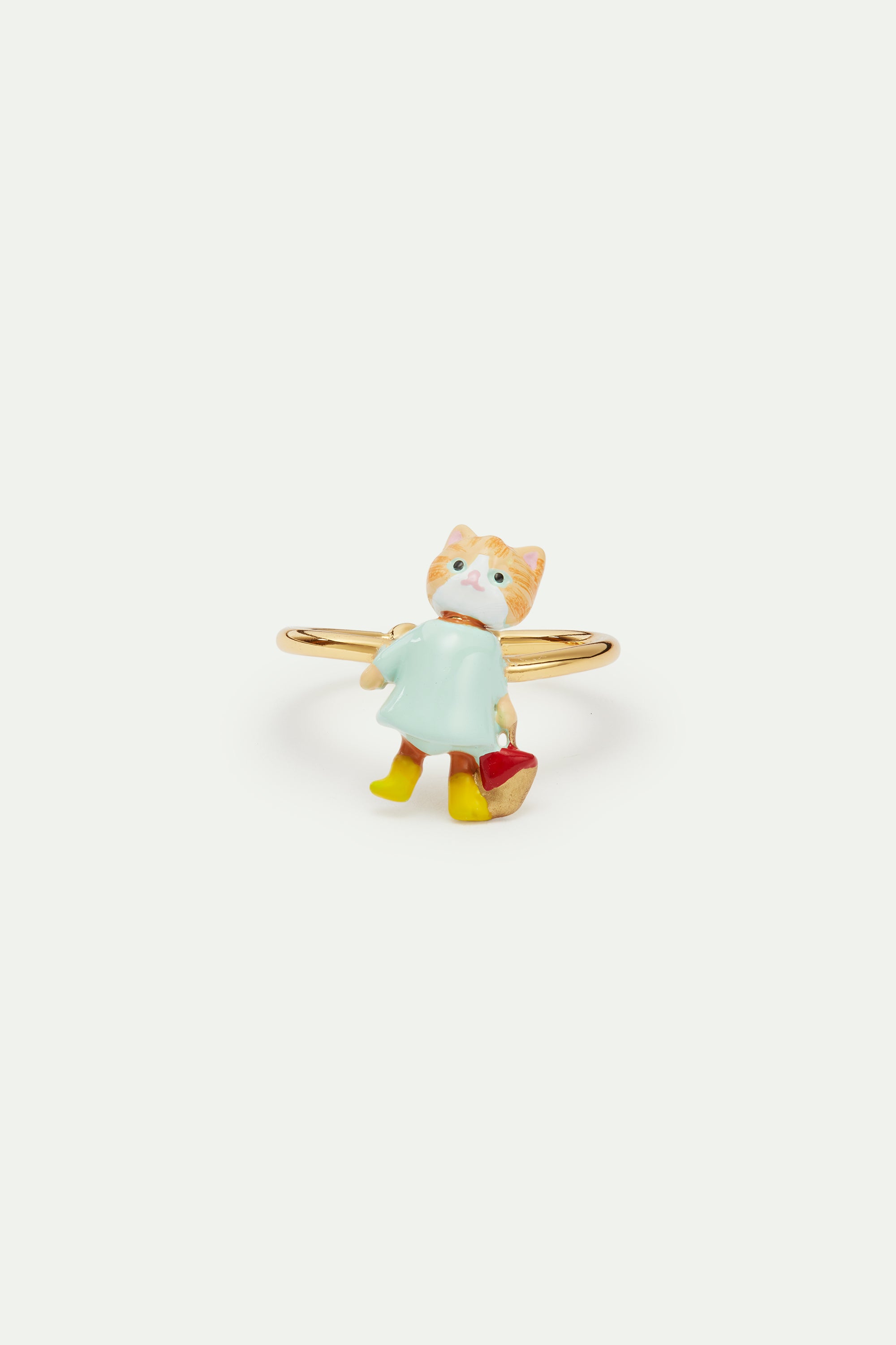 Ginger kitten and picnic bag adjustable ring