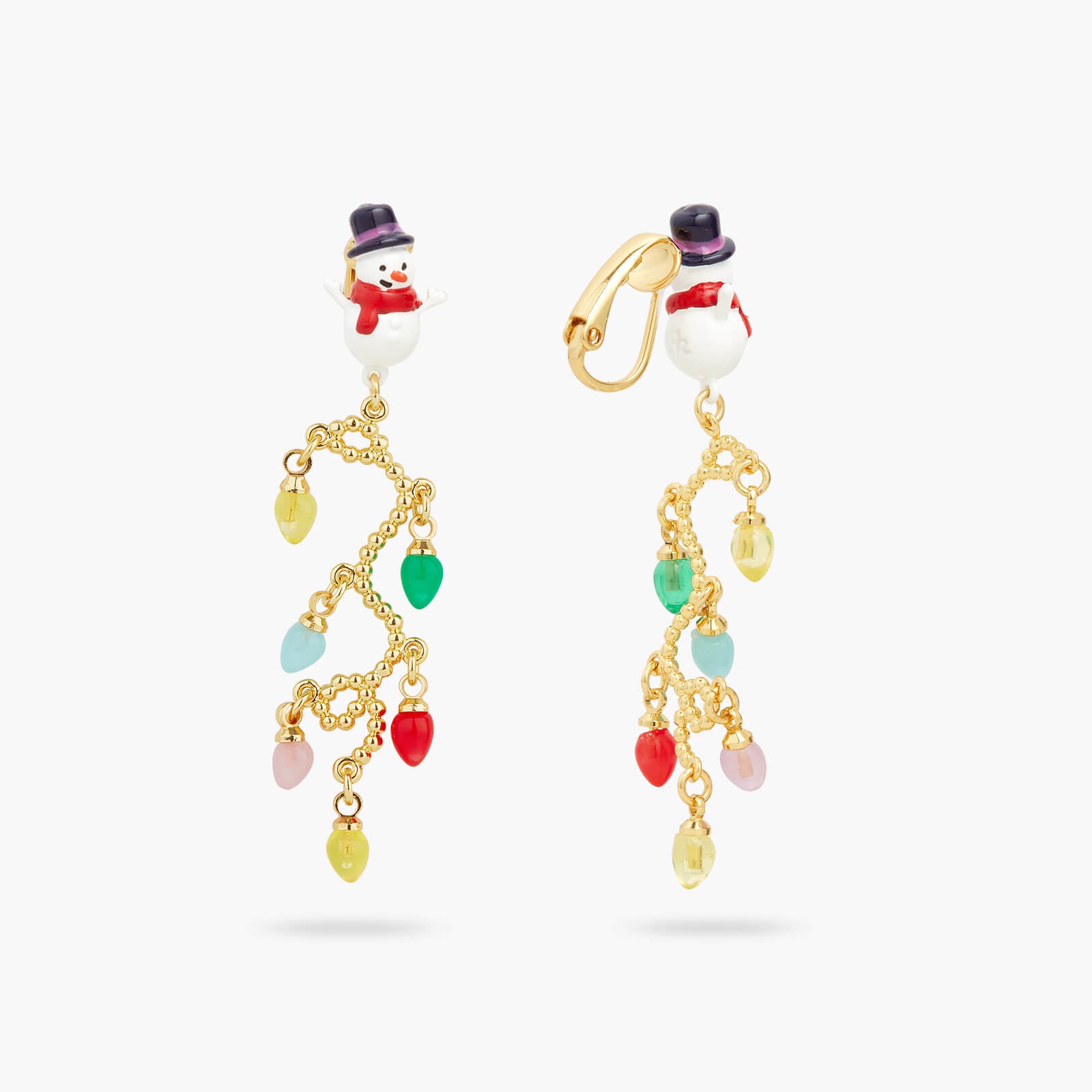 Snowman and fairy light post earrings