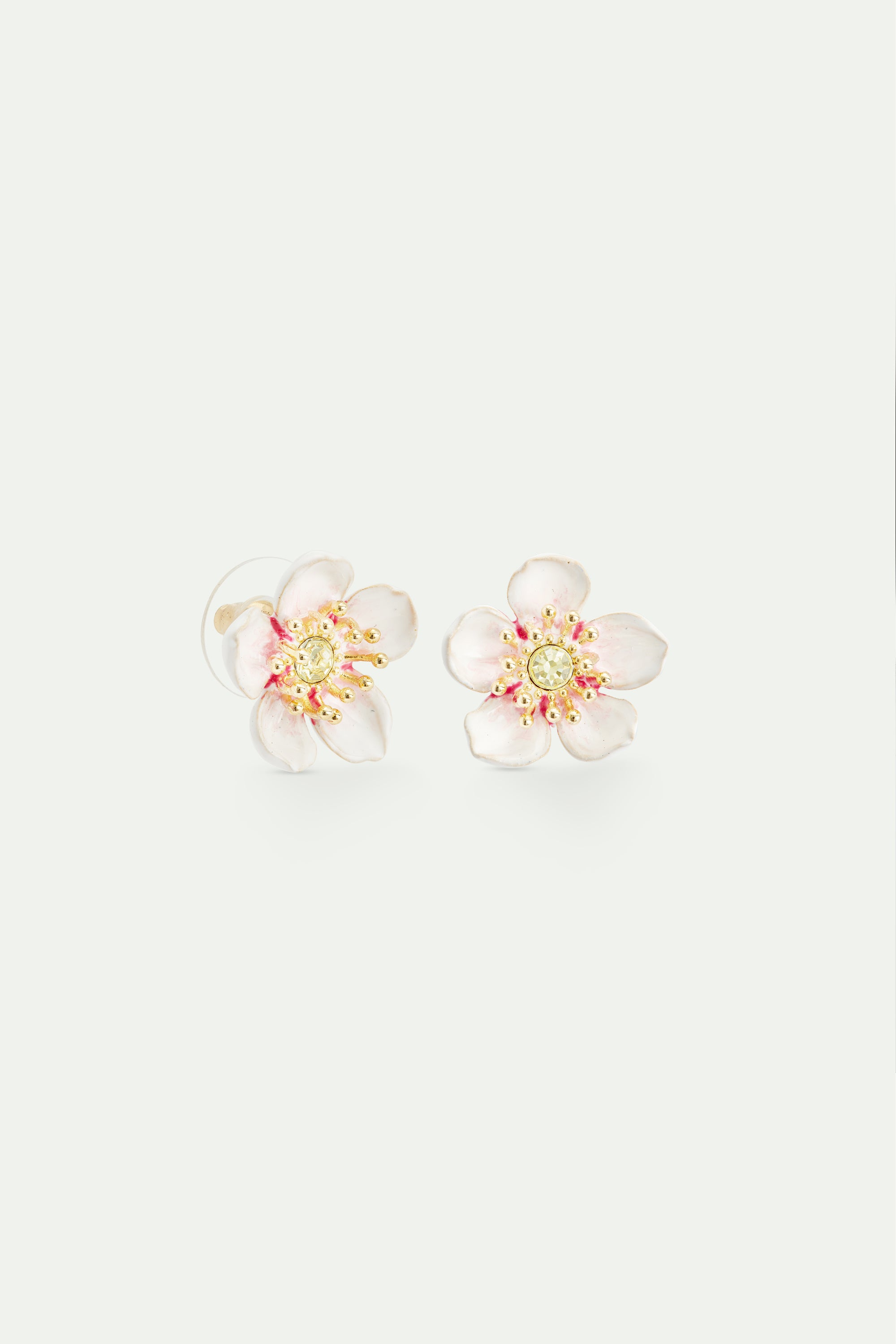 White cherry blossom post earrings