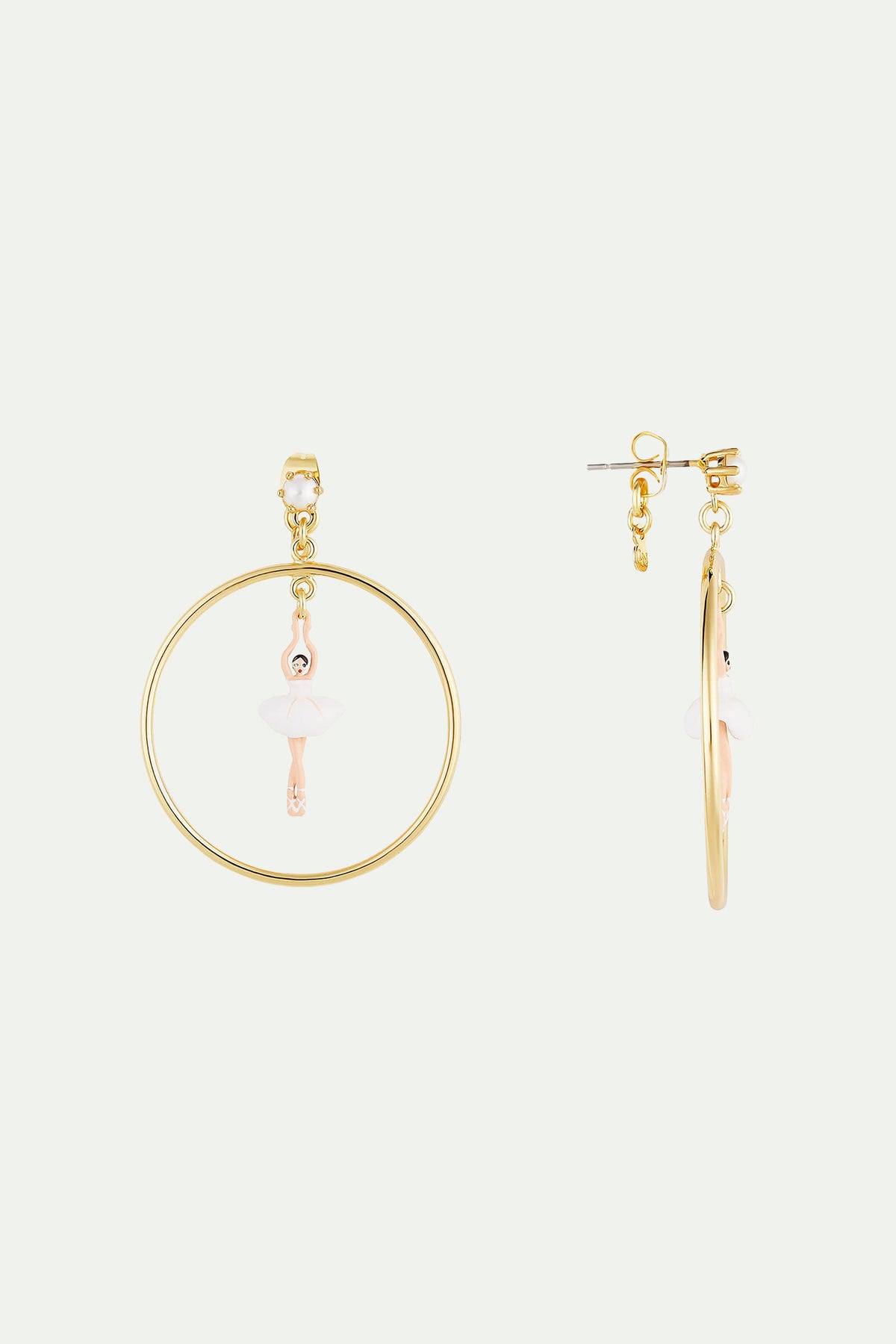 Post Earrings MINI PAS DE DEUX Blanc