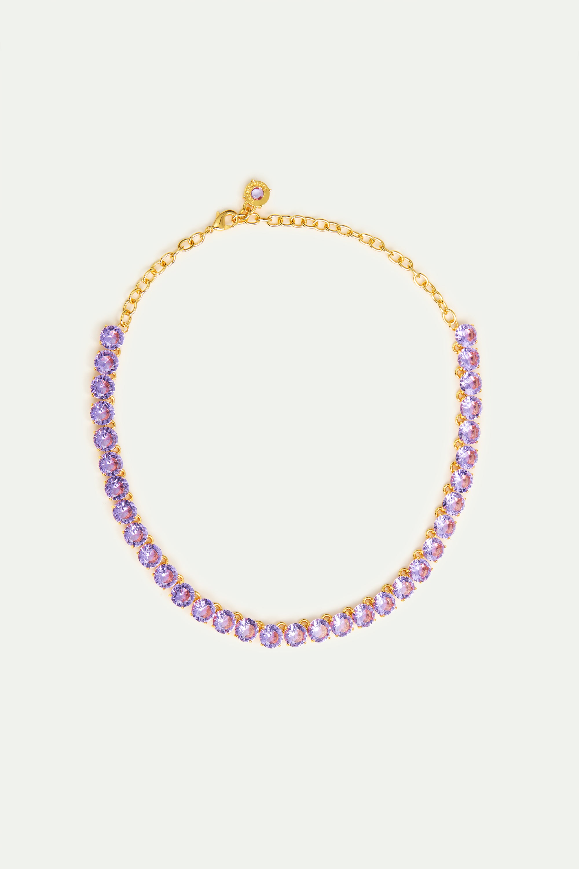 Lavender Diamantine round stone chocker necklace