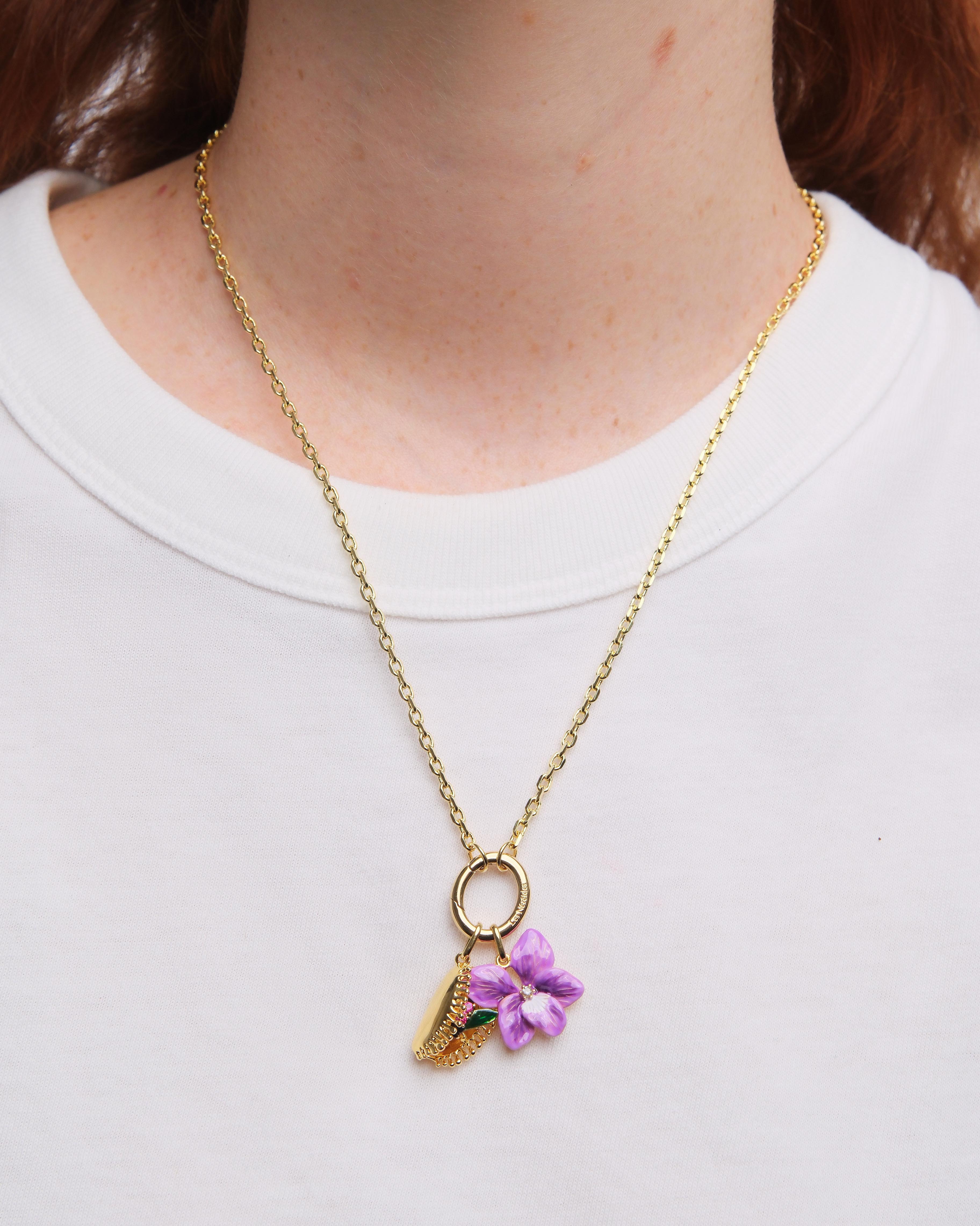 Violet flower pendant