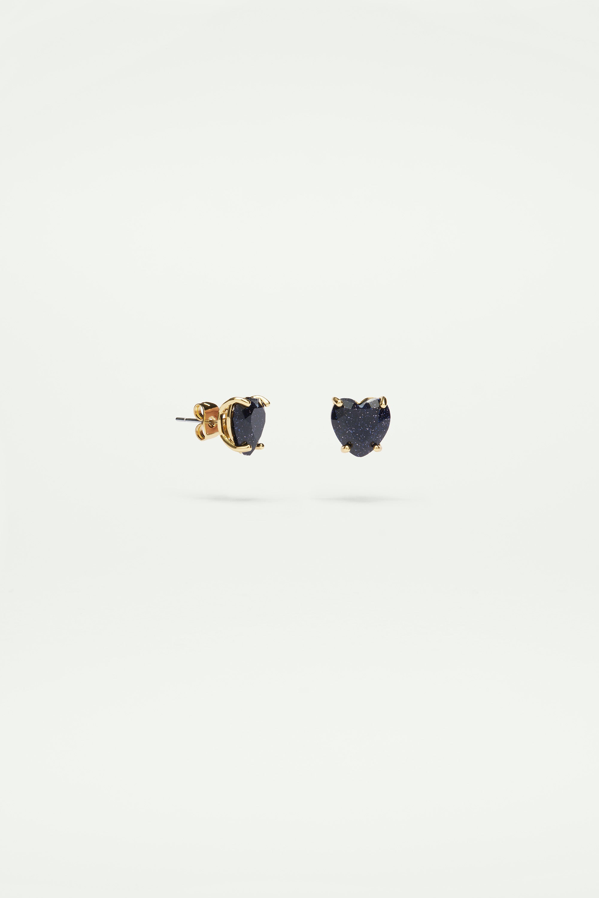 Deep Sparkling Blue Heart Stone La Diamantine Stud Earrings