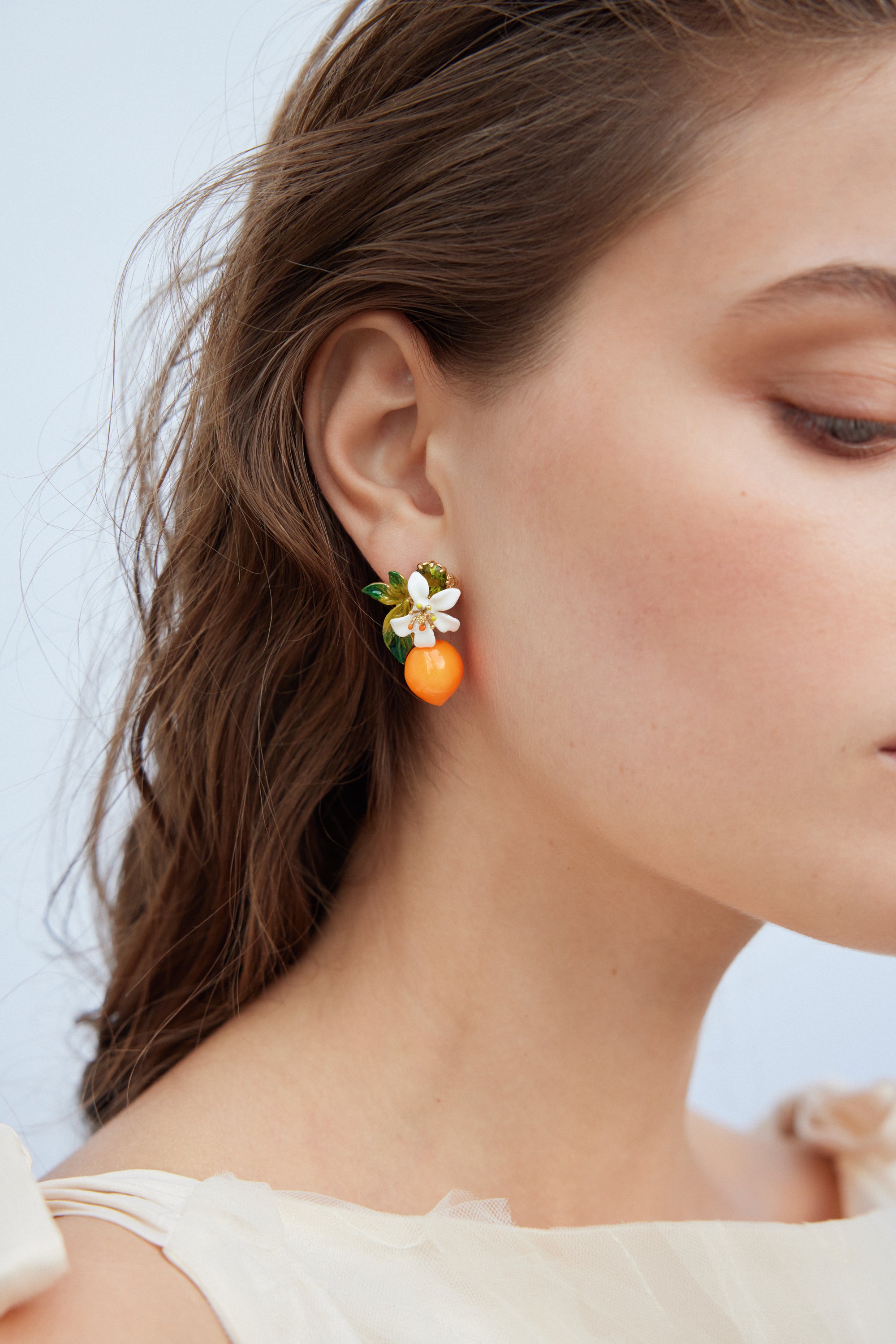 Clip Earrings JARDINS DE PROVENCE Orange blossom & Stone