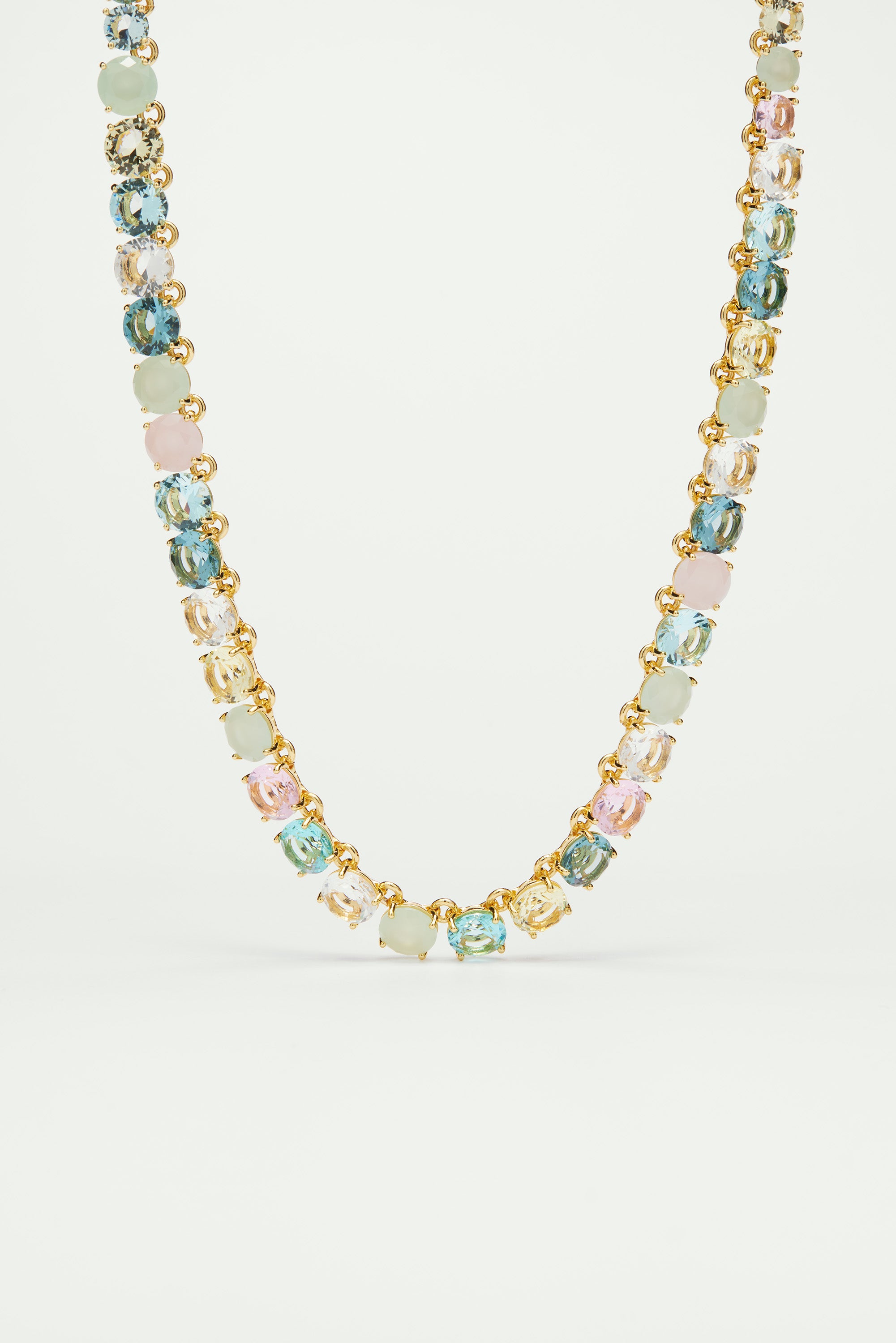 La Diamantine Acqua Azzura Round Stones Choker Necklace