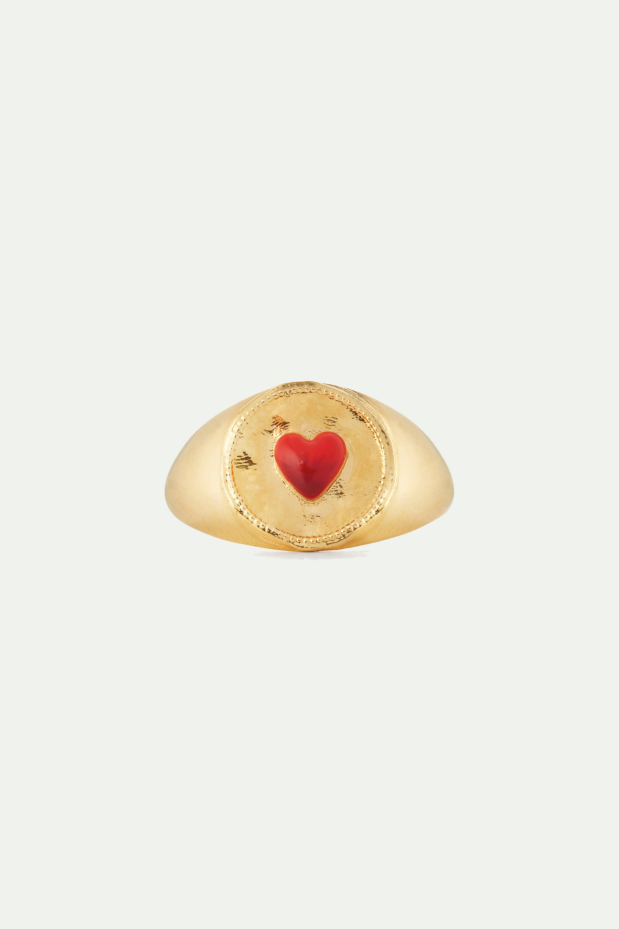 Red heart solitaire ring