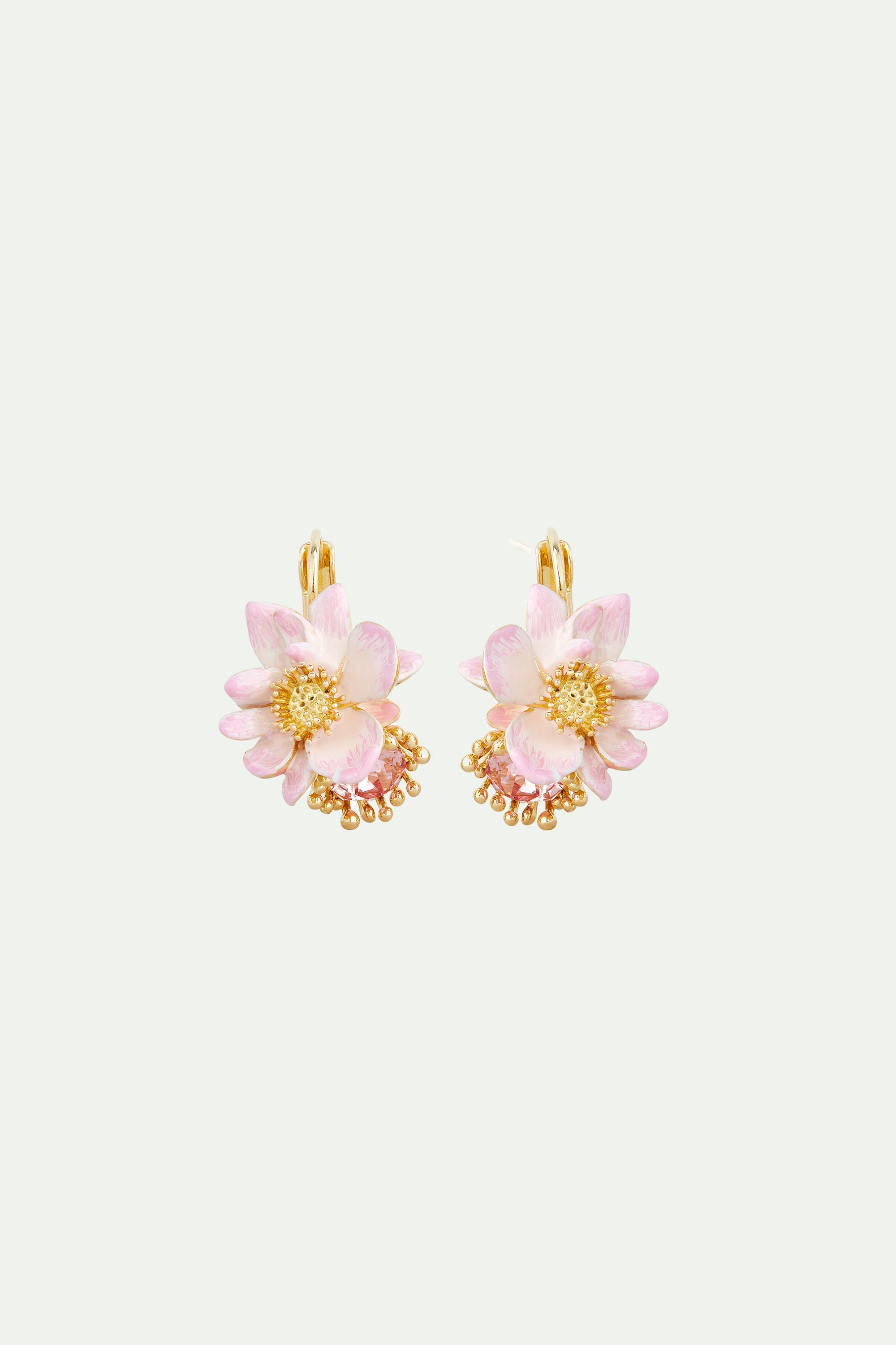 Lotus flower sleeper earrings