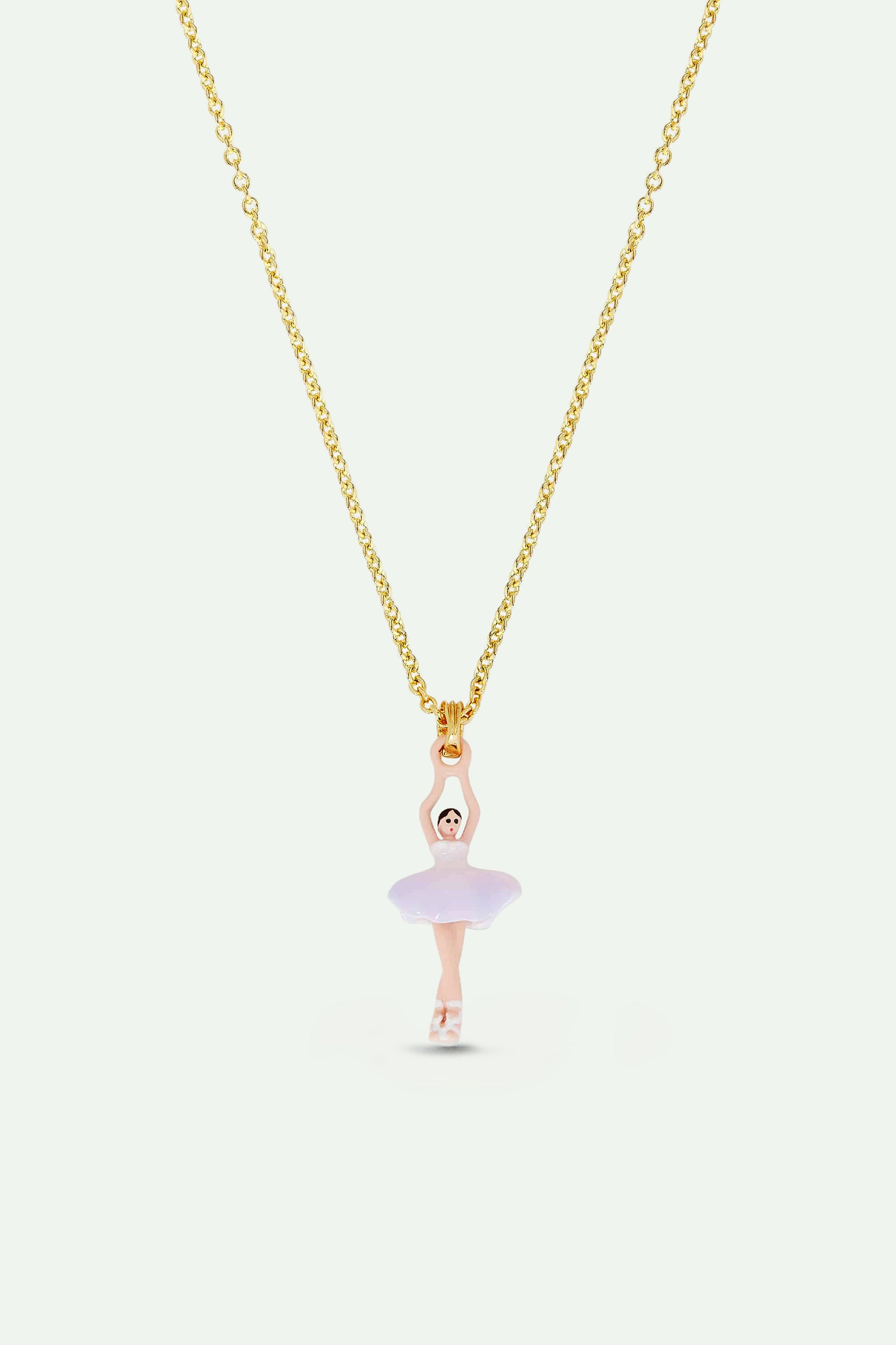 Lilac and white mini ballerina pendant necklace