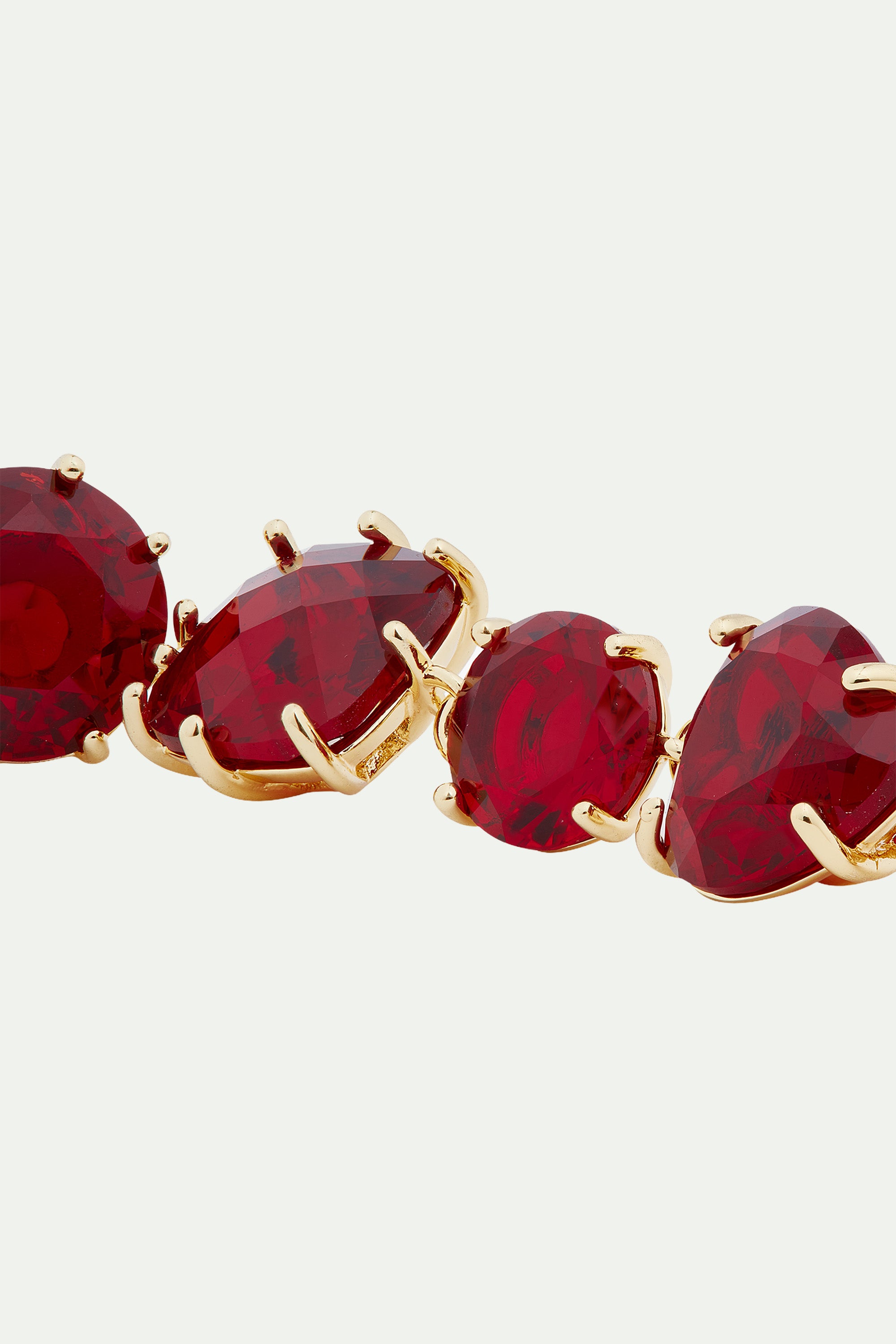 Garnet red diamantine 7 stone post earrings