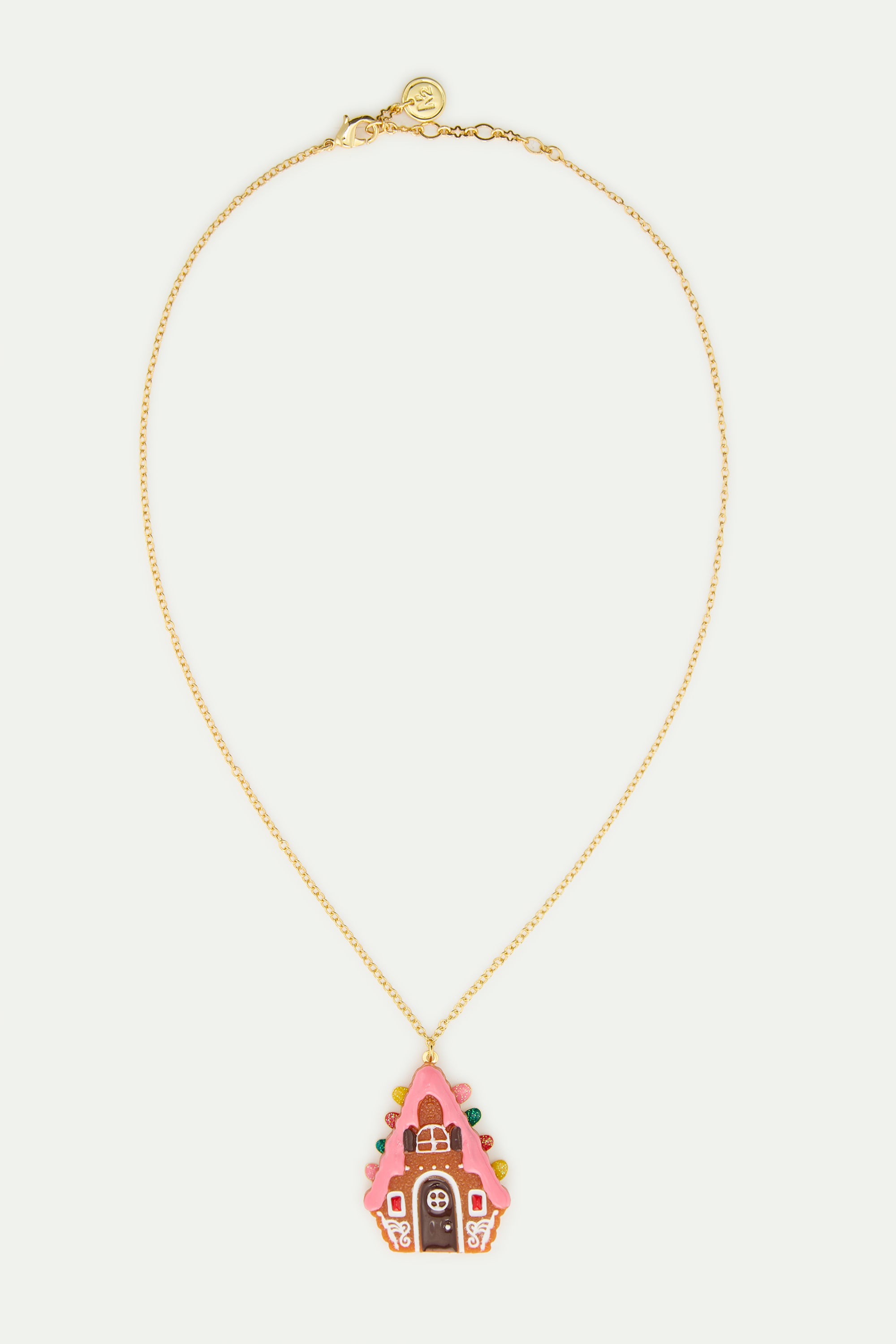 Gingerbread house pendant necklace