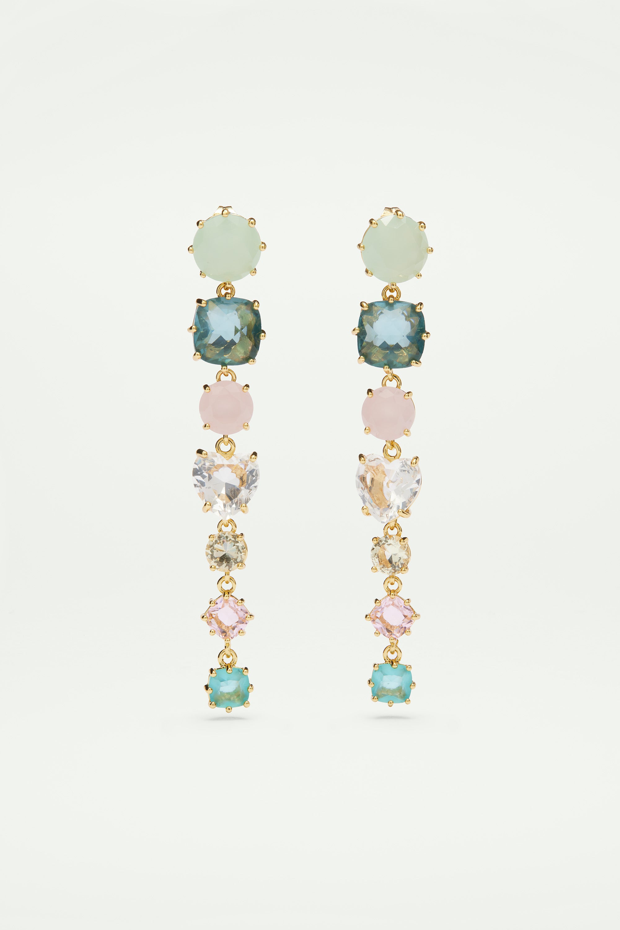 La Diamantine Acqua Azzura 7 Stones Post Earrings